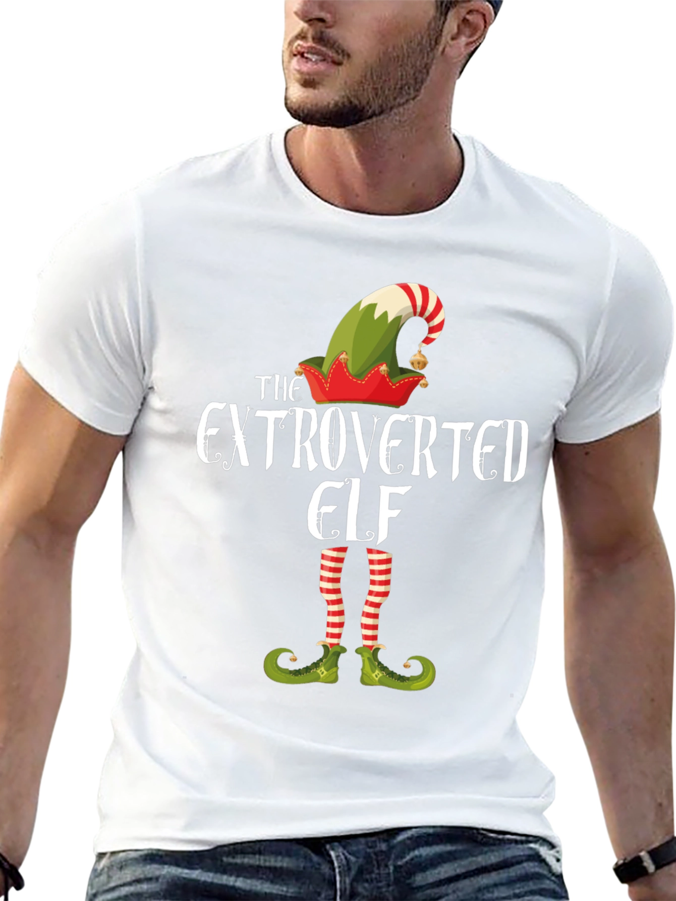 Extroverted Elf Graphic Tee - Christmas Holiday Shirt