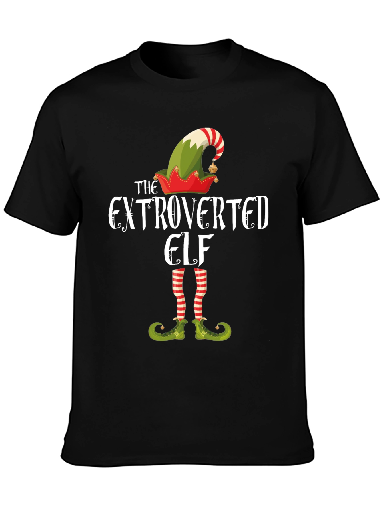 Extroverted Elf Graphic Tee - Christmas Holiday Shirt