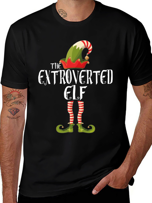 Extroverted Elf Graphic Tee - Christmas Holiday Shirt
