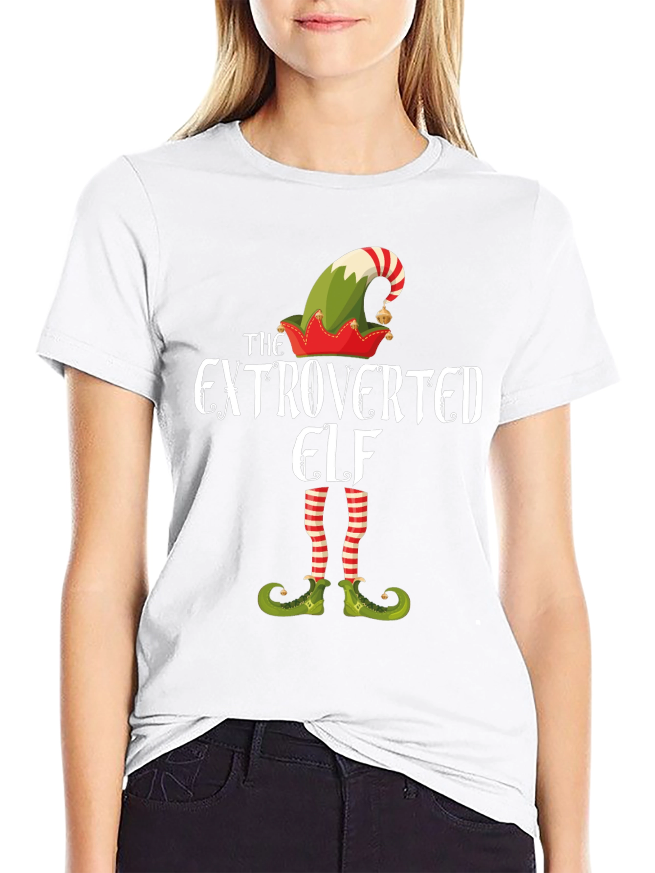 Extroverted Elf Graphic Tee - Christmas Holiday Shirt