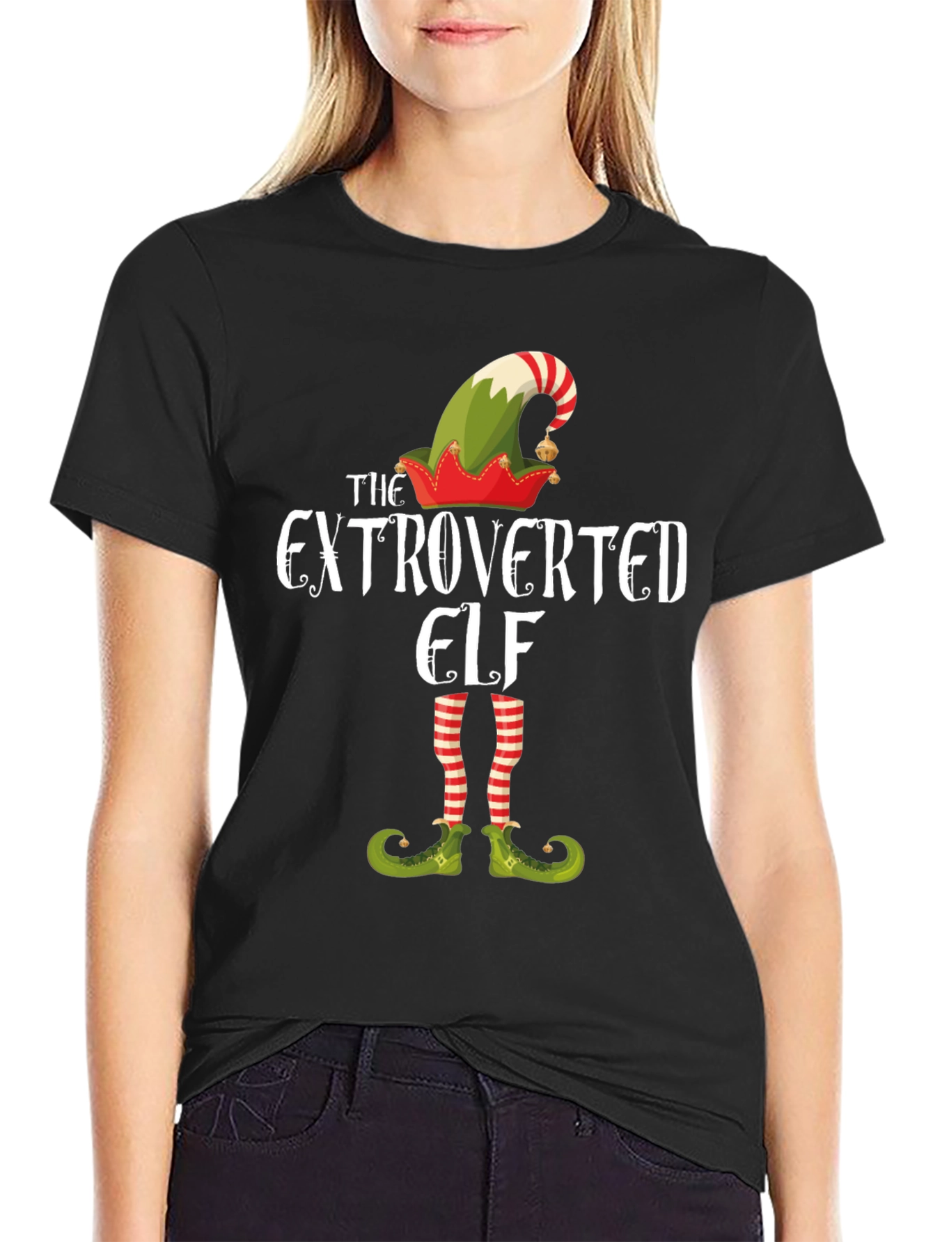 Extroverted Elf Graphic Tee - Christmas Holiday Shirt