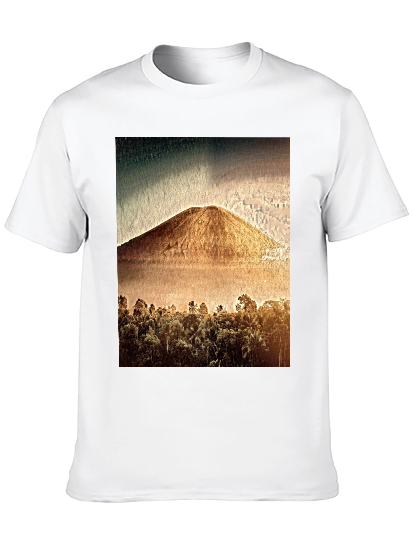 Mountain & Forest Graphic Print Black Tee