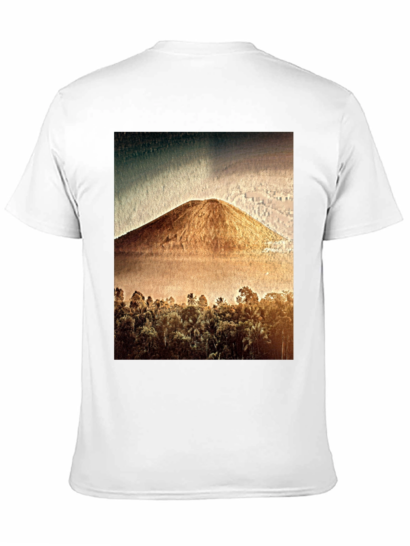 Mountain & Forest Graphic Print Black Tee