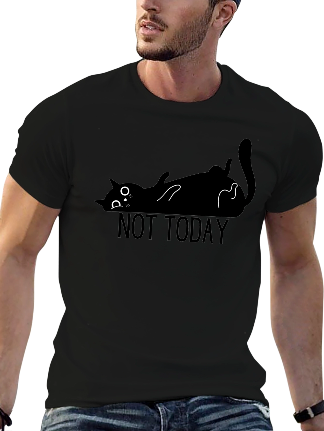 Not Today Cat T-Shirt - Lazy Funny Graphic Tee