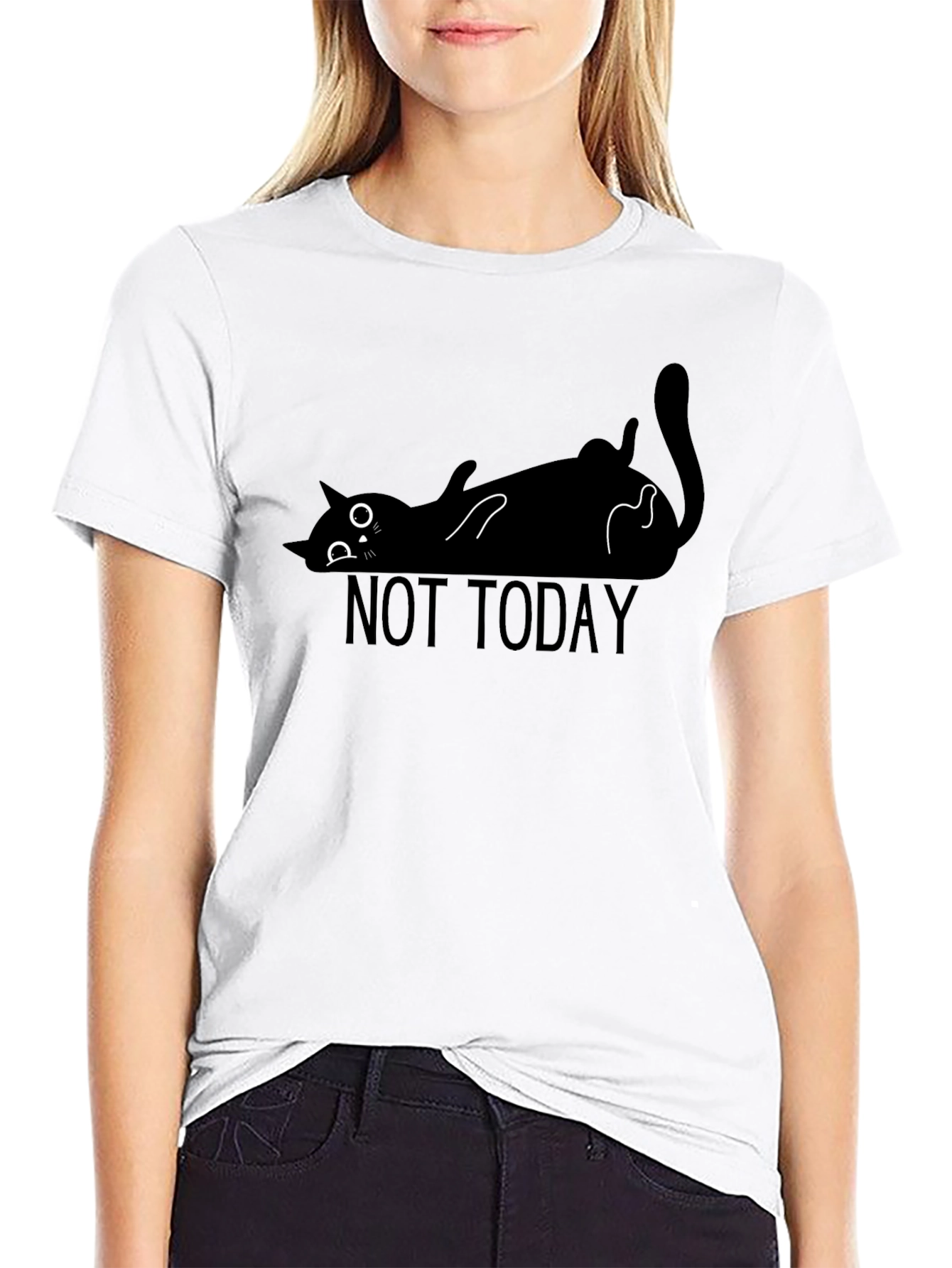 Not Today Cat T-Shirt - Lazy Funny Graphic Tee