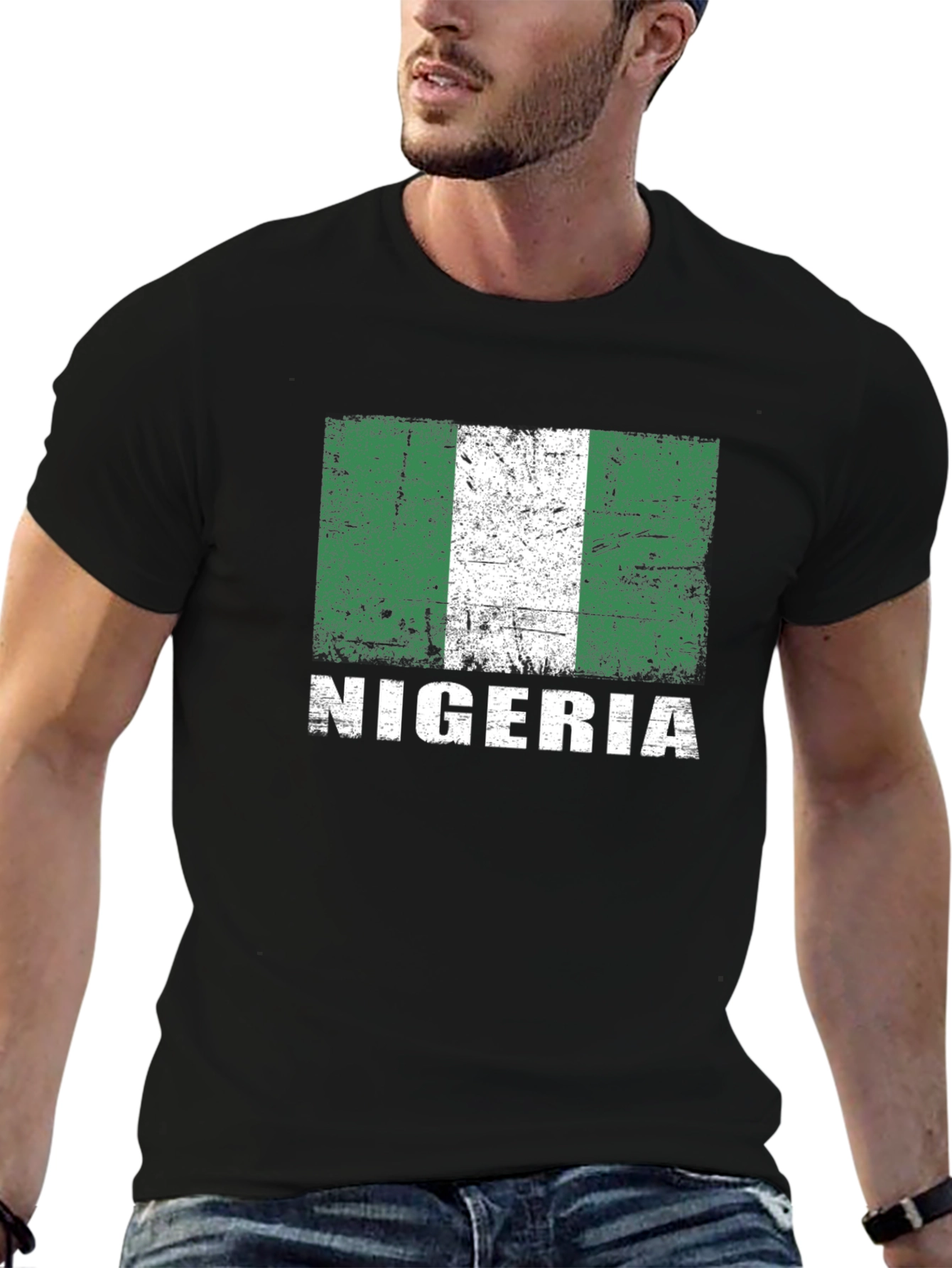 Nigeria Flag T-Shirt - Distressed Graphic Tee