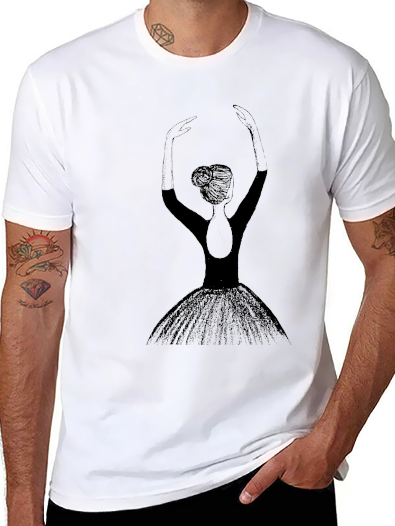 Ballerina Graphic Tee - Black