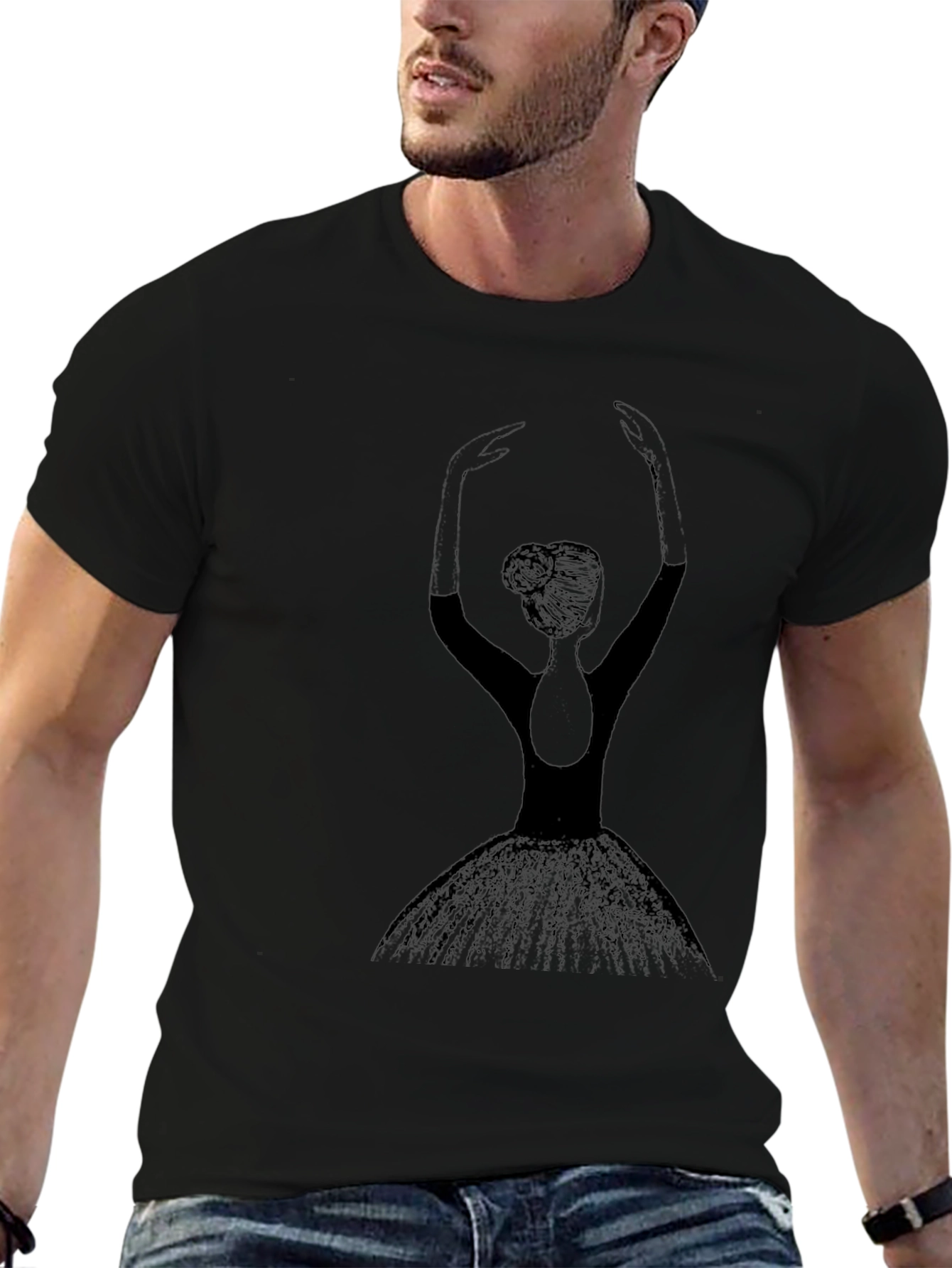 Ballerina Graphic Tee - Black