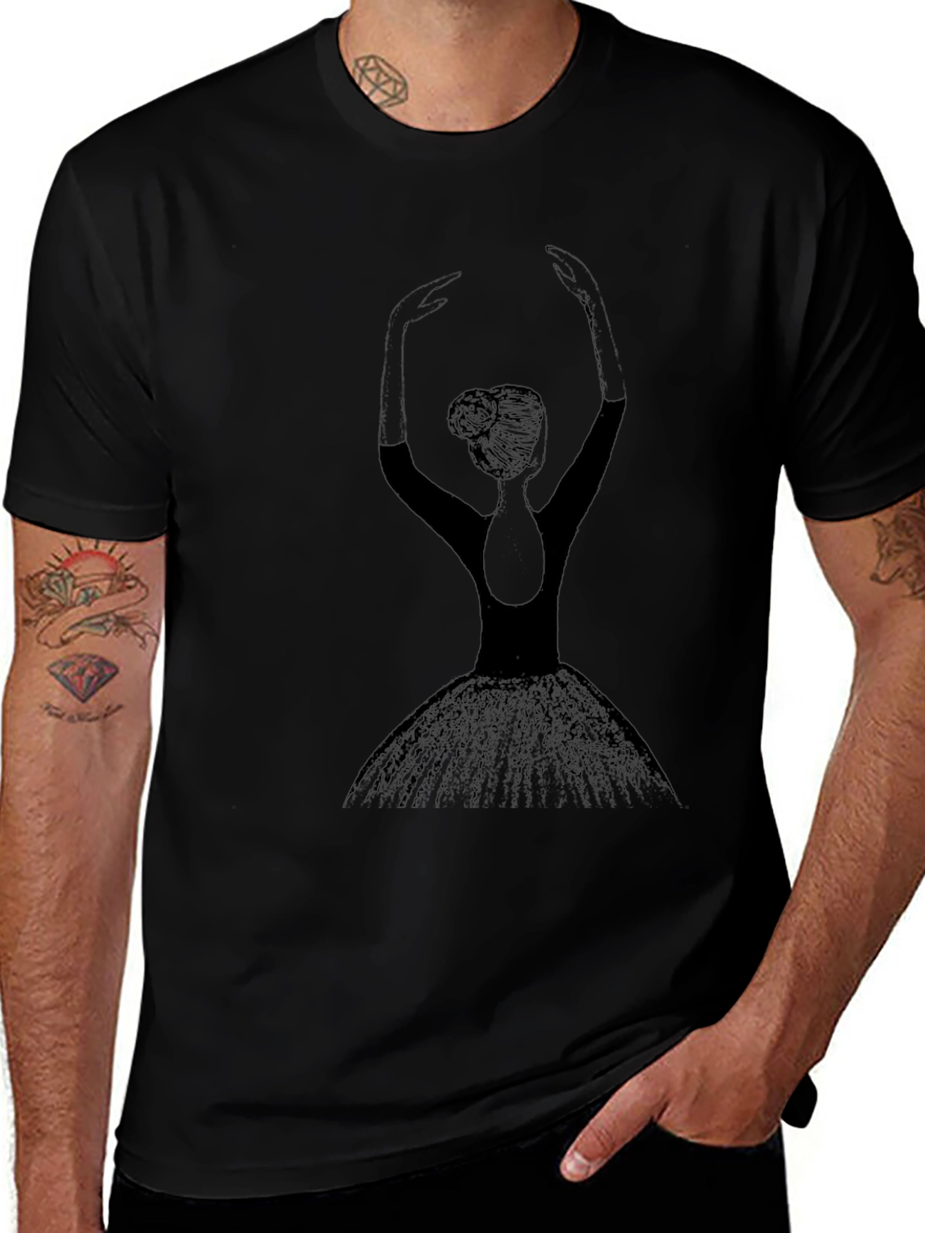 Ballerina Graphic Tee - Black