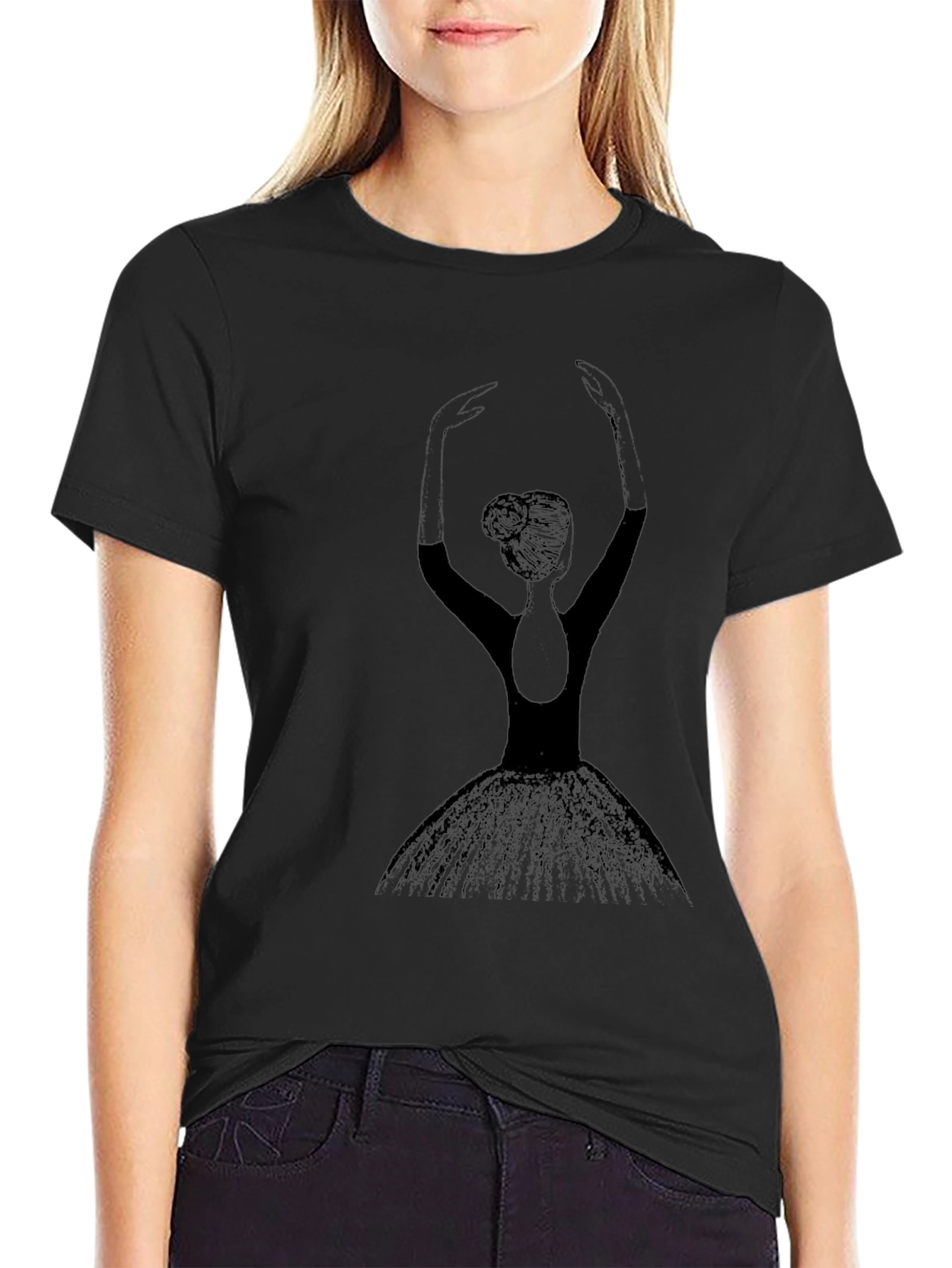 Ballerina Graphic Tee - Black