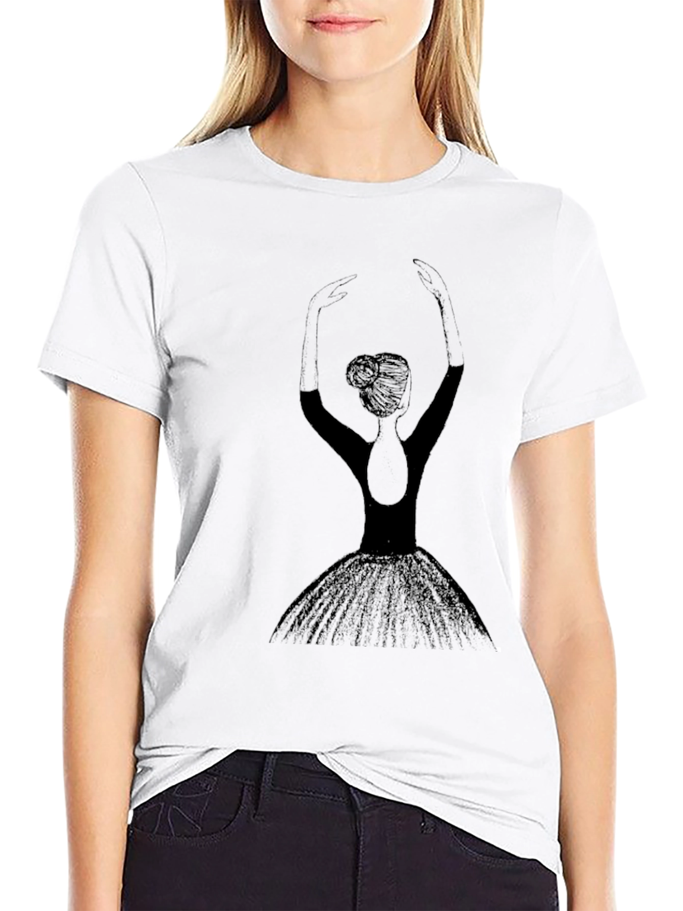 Ballerina Graphic Tee - Black