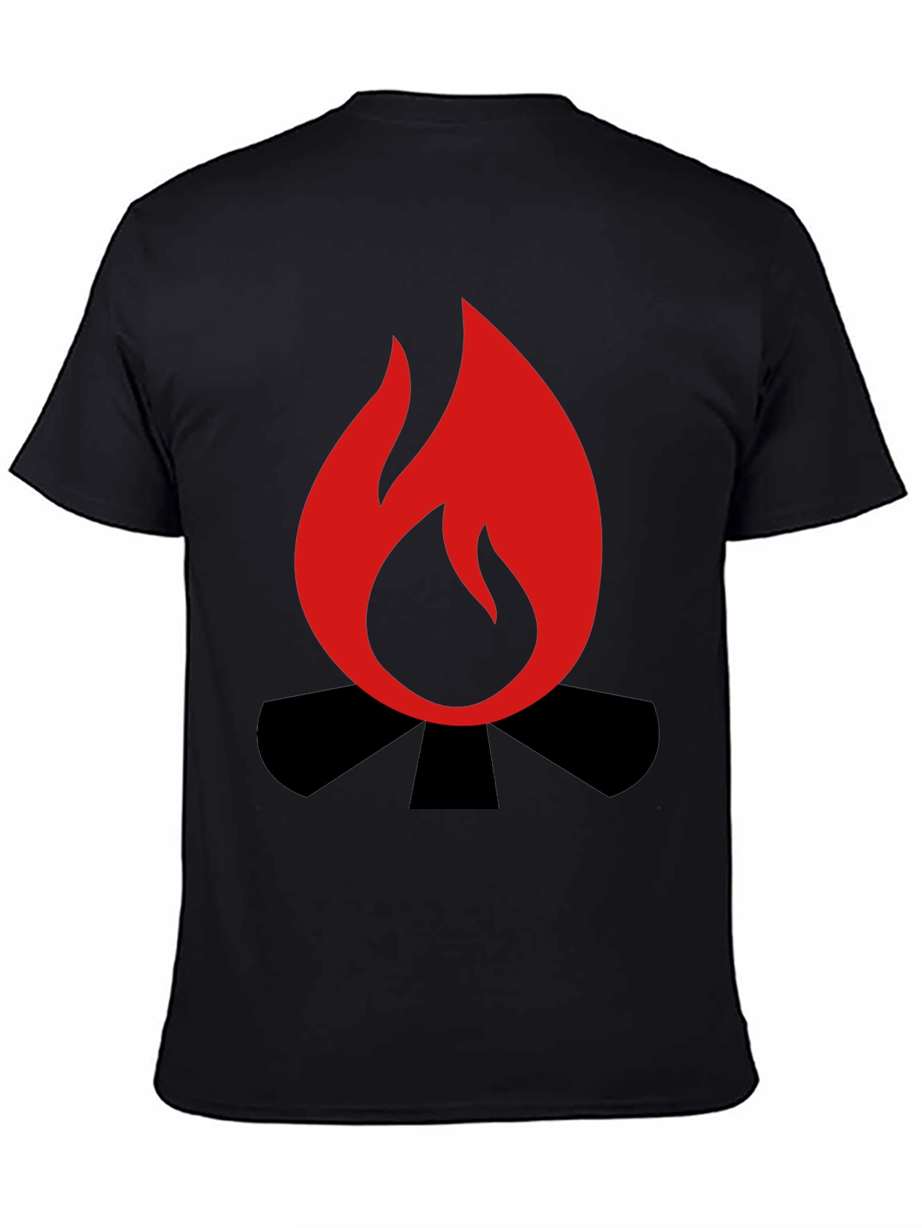 Campfire Graphic Tee - Black Cotton Blend Shirt