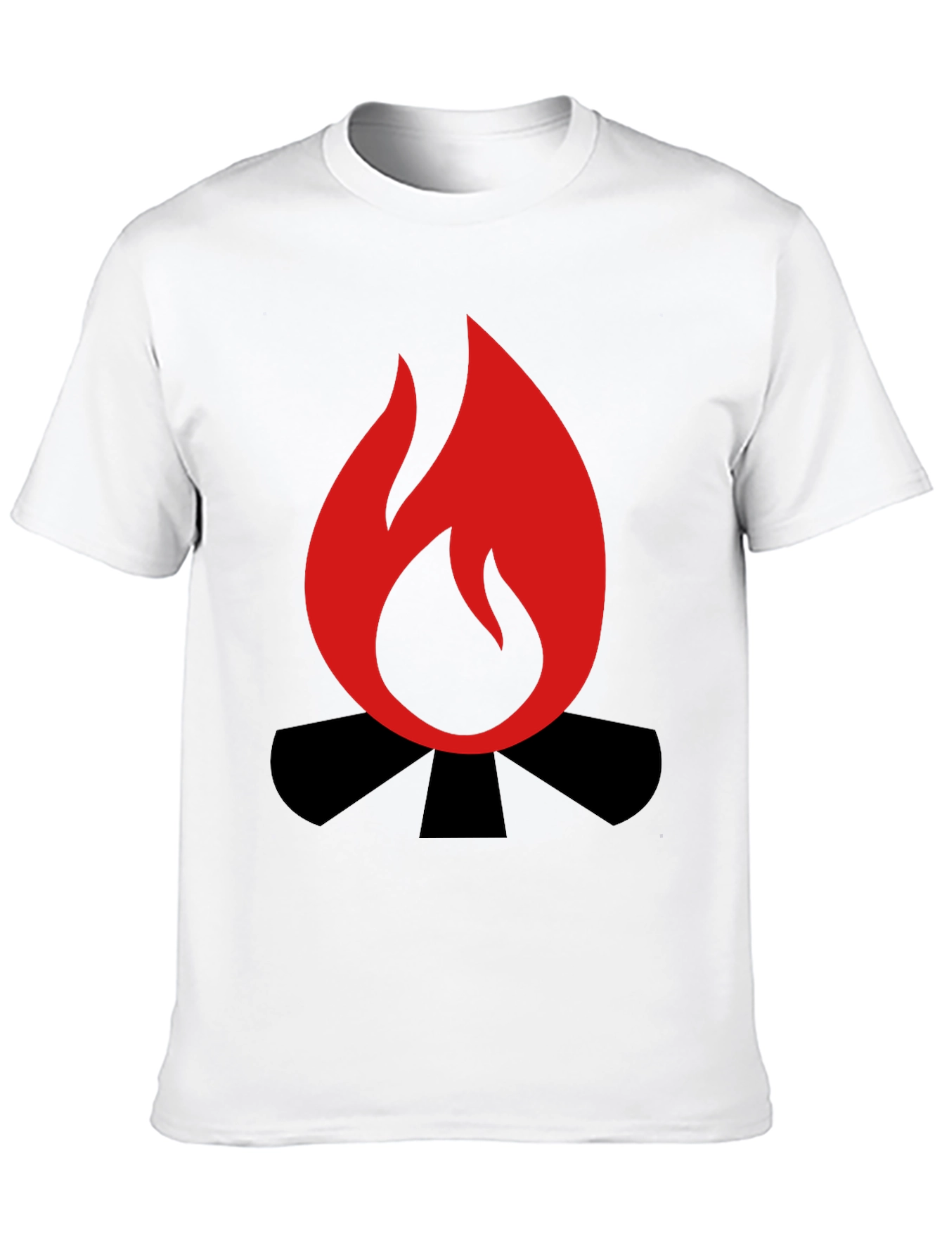 Campfire Graphic Tee - Black Cotton Blend Shirt