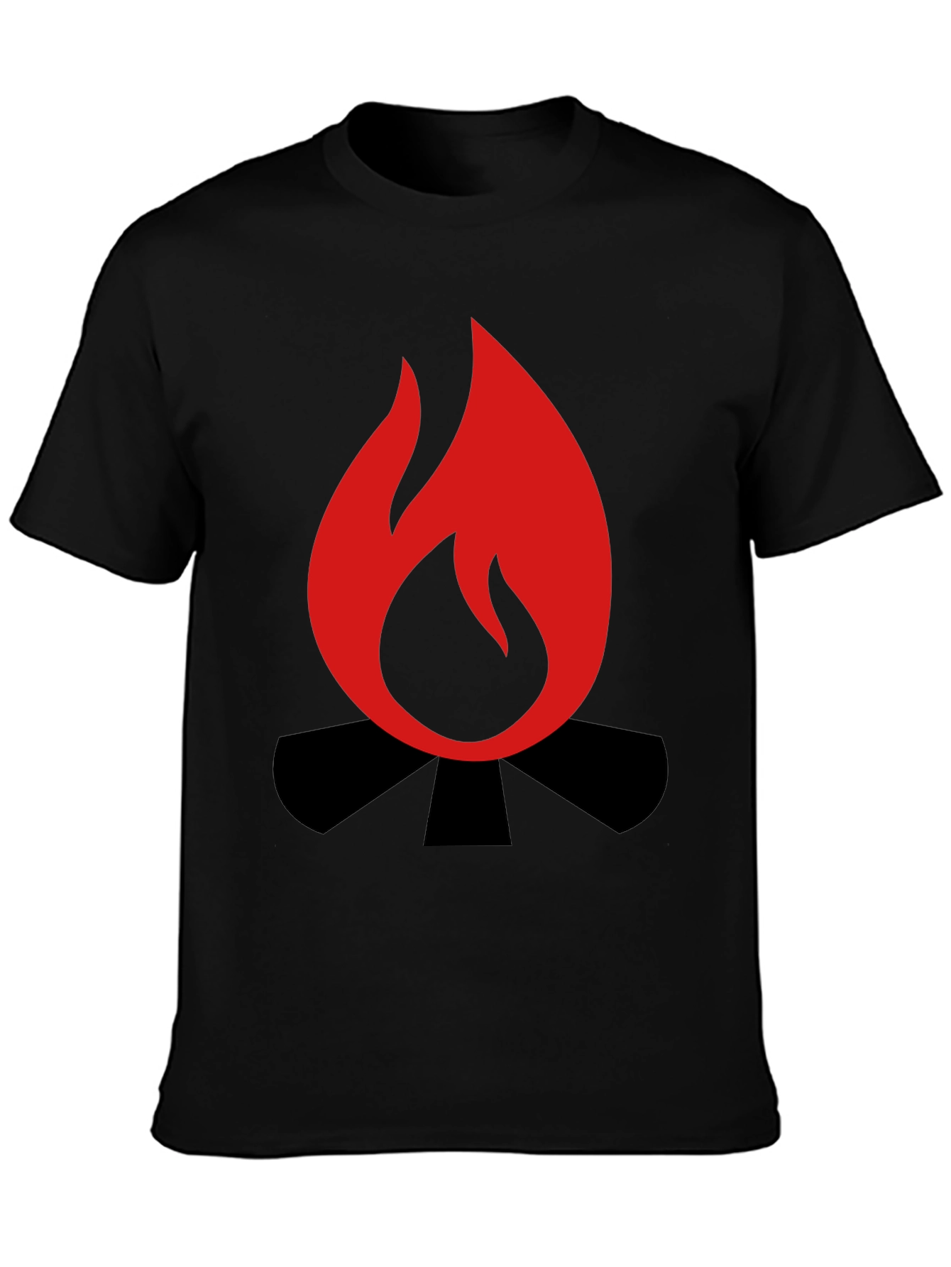 Campfire Graphic Tee - Black Cotton Blend Shirt
