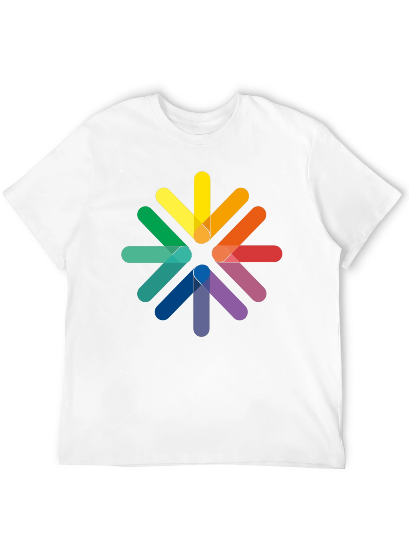 Rainbow Arrow Circle Black Tee - Modern Graphic T-Shirt