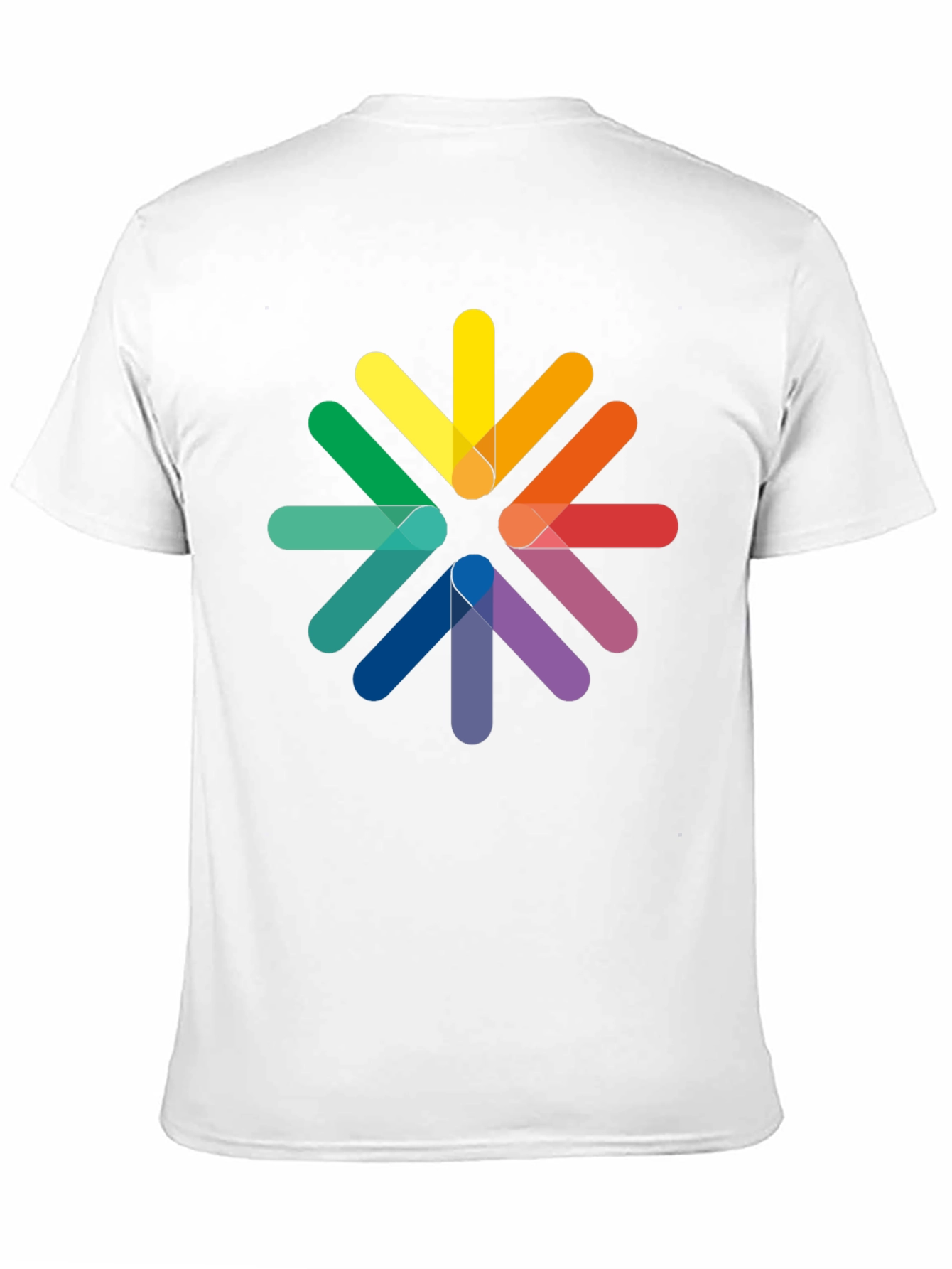 Rainbow Arrow Circle Black Tee - Modern Graphic T-Shirt