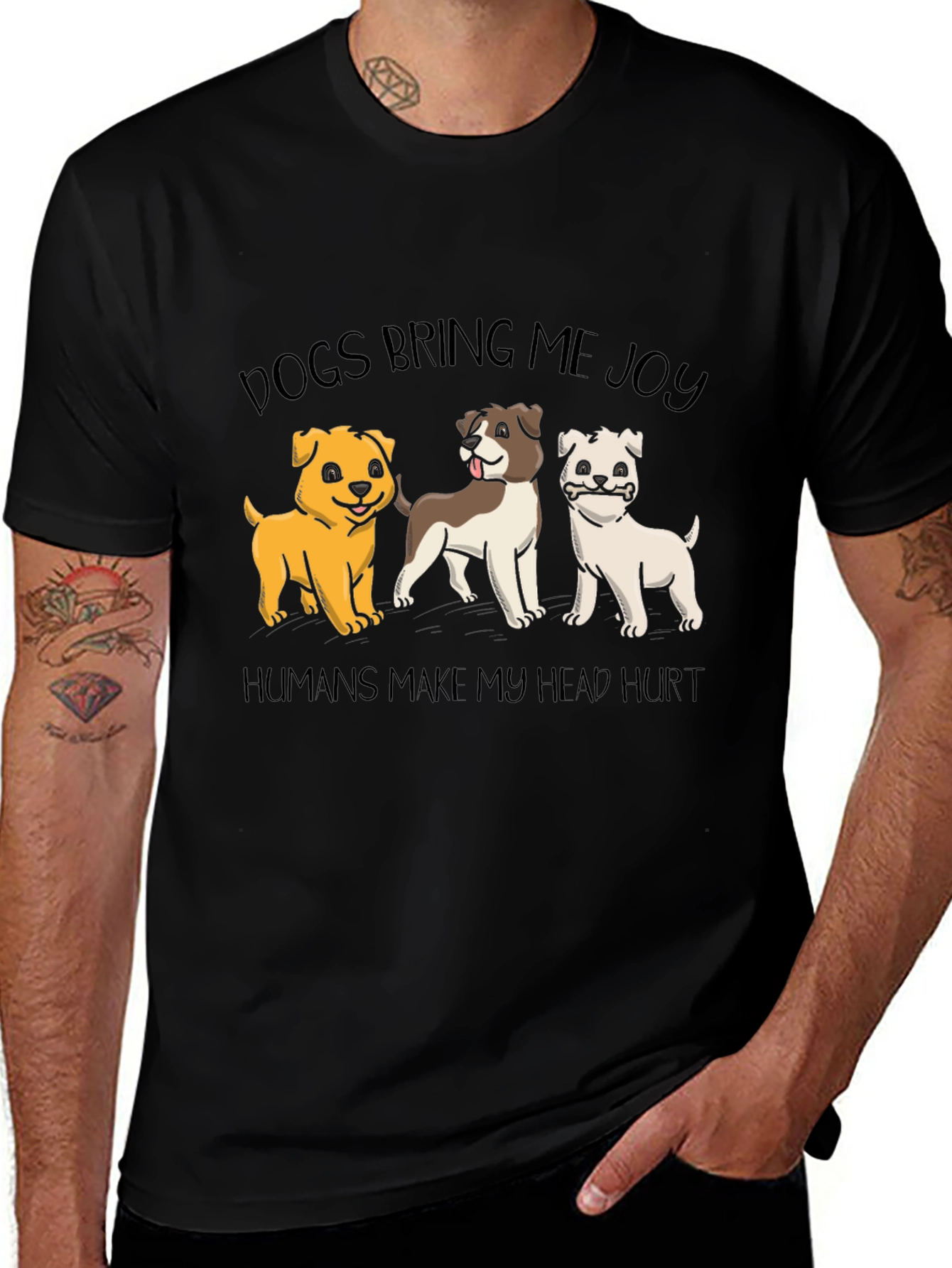 Dogs Bring Joy T-Shirt -  Funny Dog Lover Tee