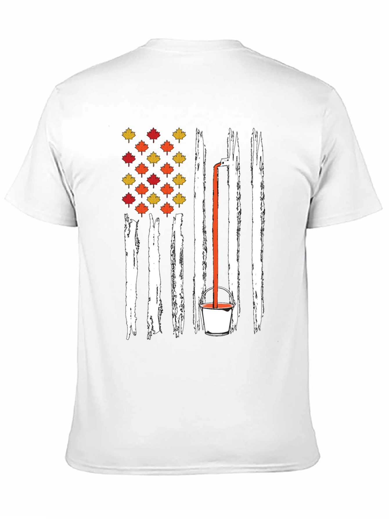 Fall Maple Leaf American Flag T-Shirt