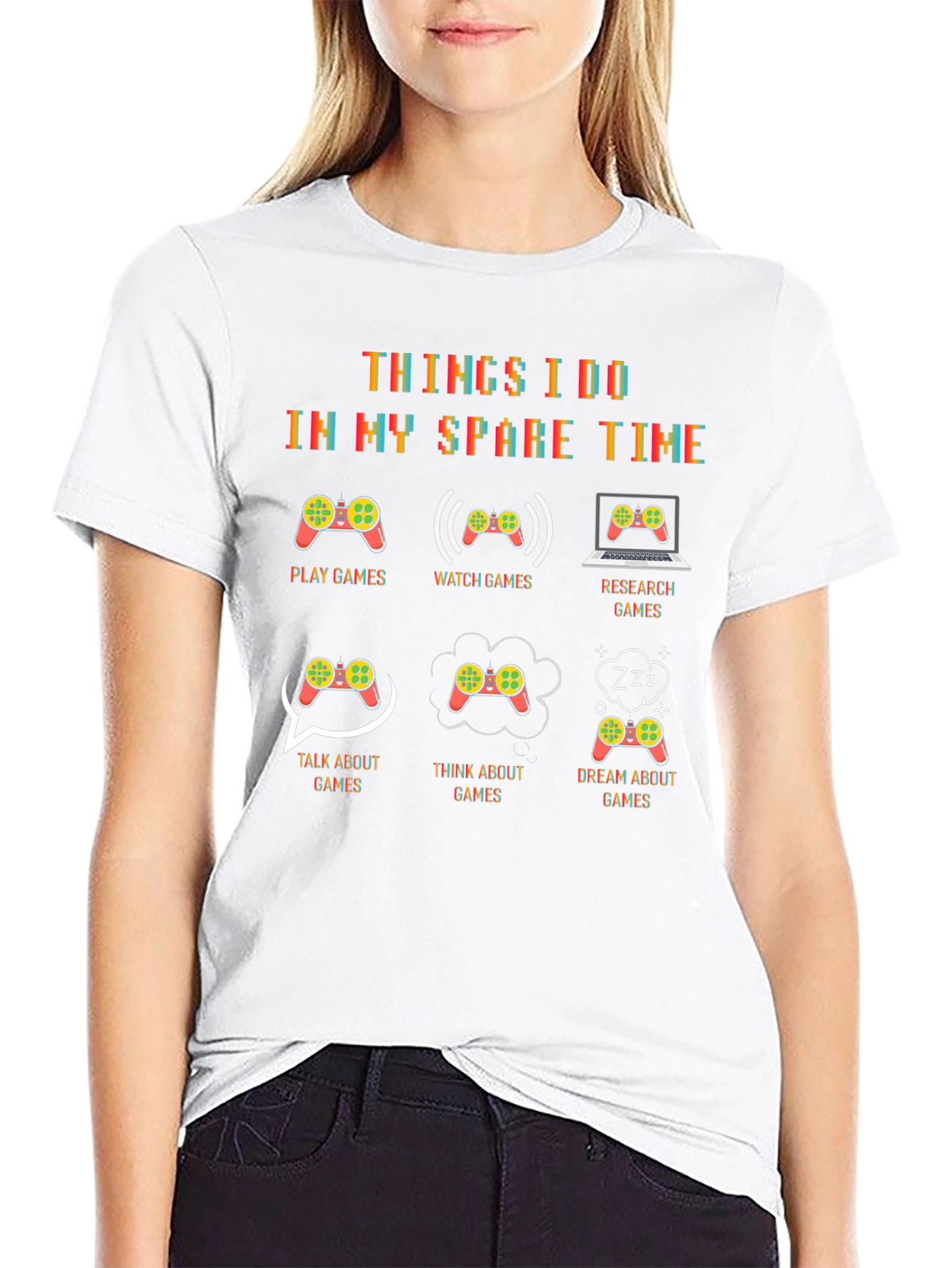 Gamers Spare Time Black T-Shirt