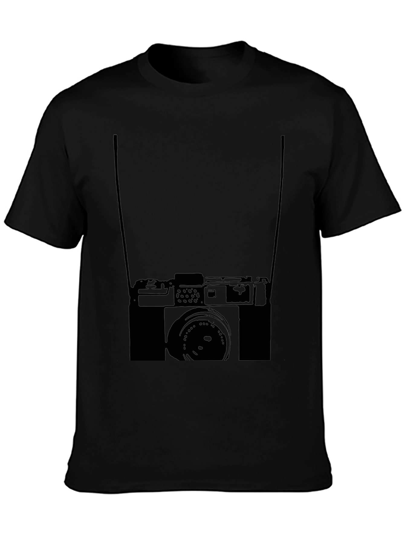 Retro Camera Graphic Black T-Shirt