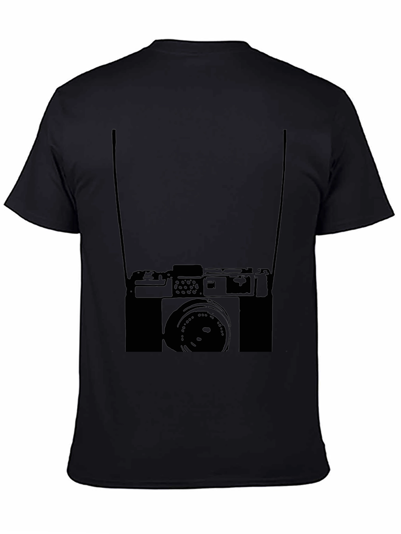 Retro Camera Graphic Black T-Shirt