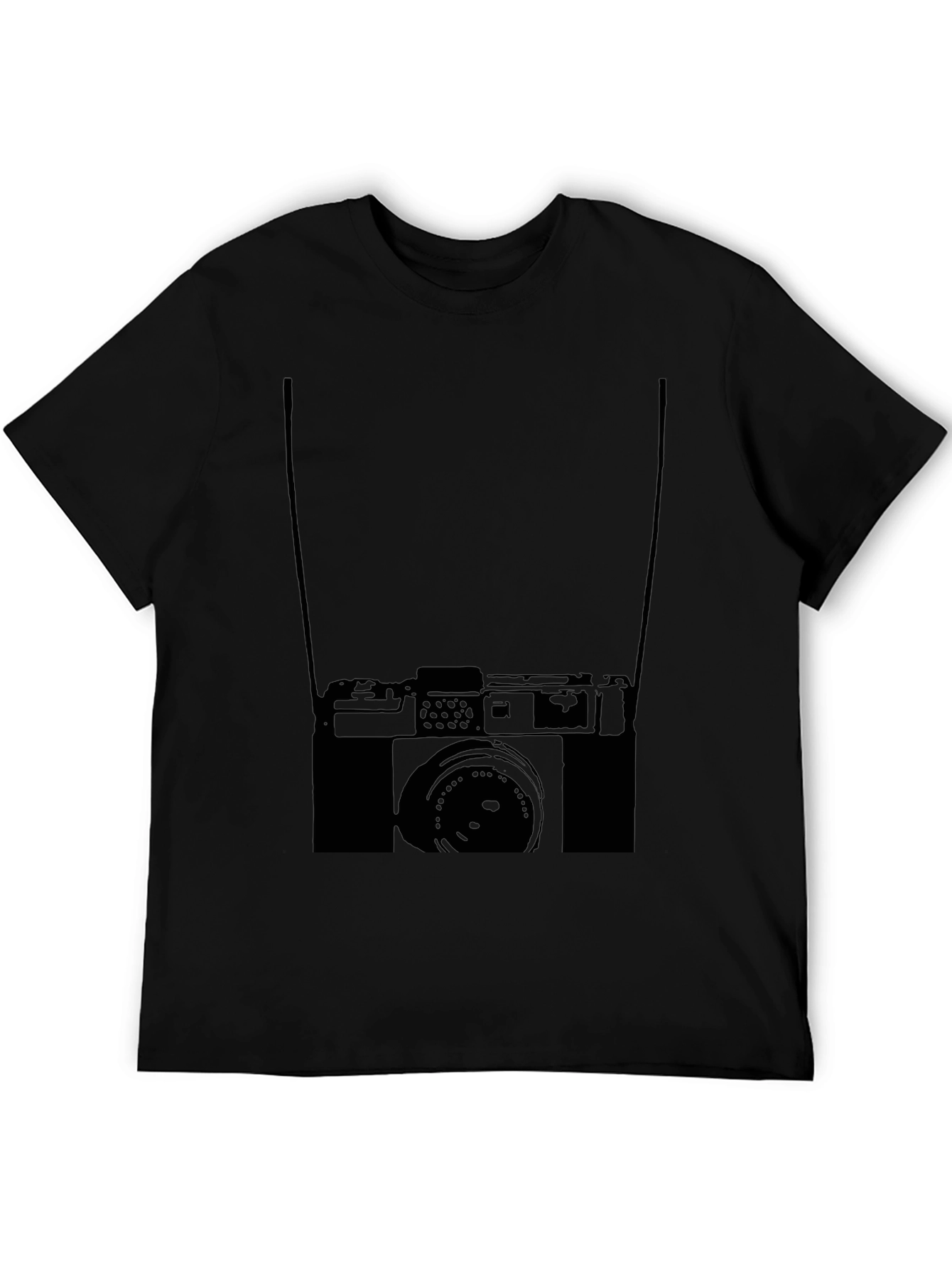 Retro Camera Graphic Black T-Shirt
