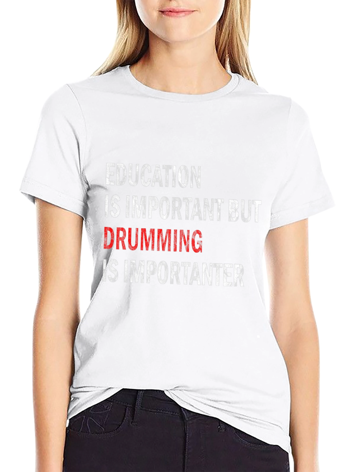 Drumming is Importanter T-Shirt - Black Cotton Tee