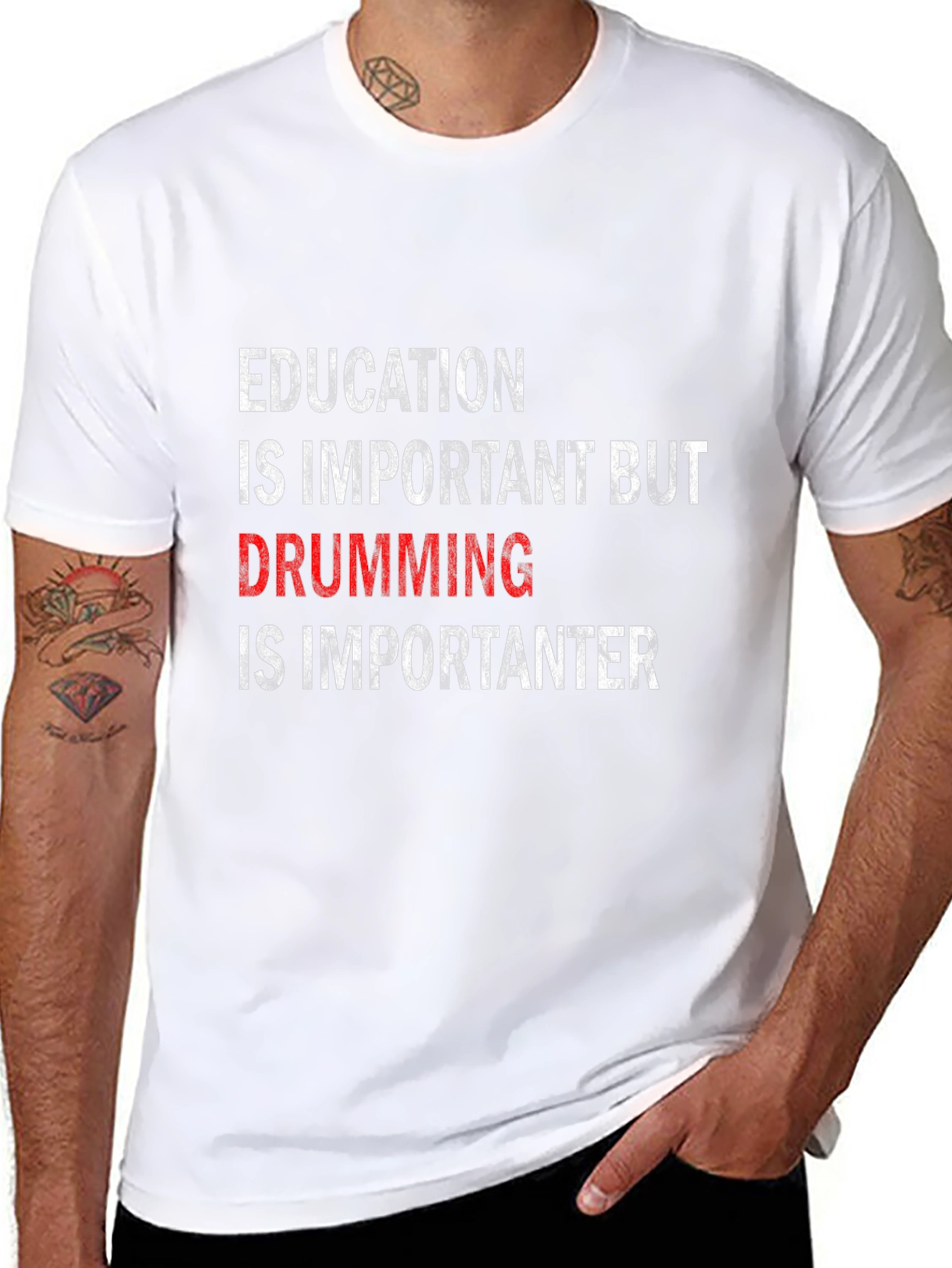 Drumming is Importanter T-Shirt - Black Cotton Tee