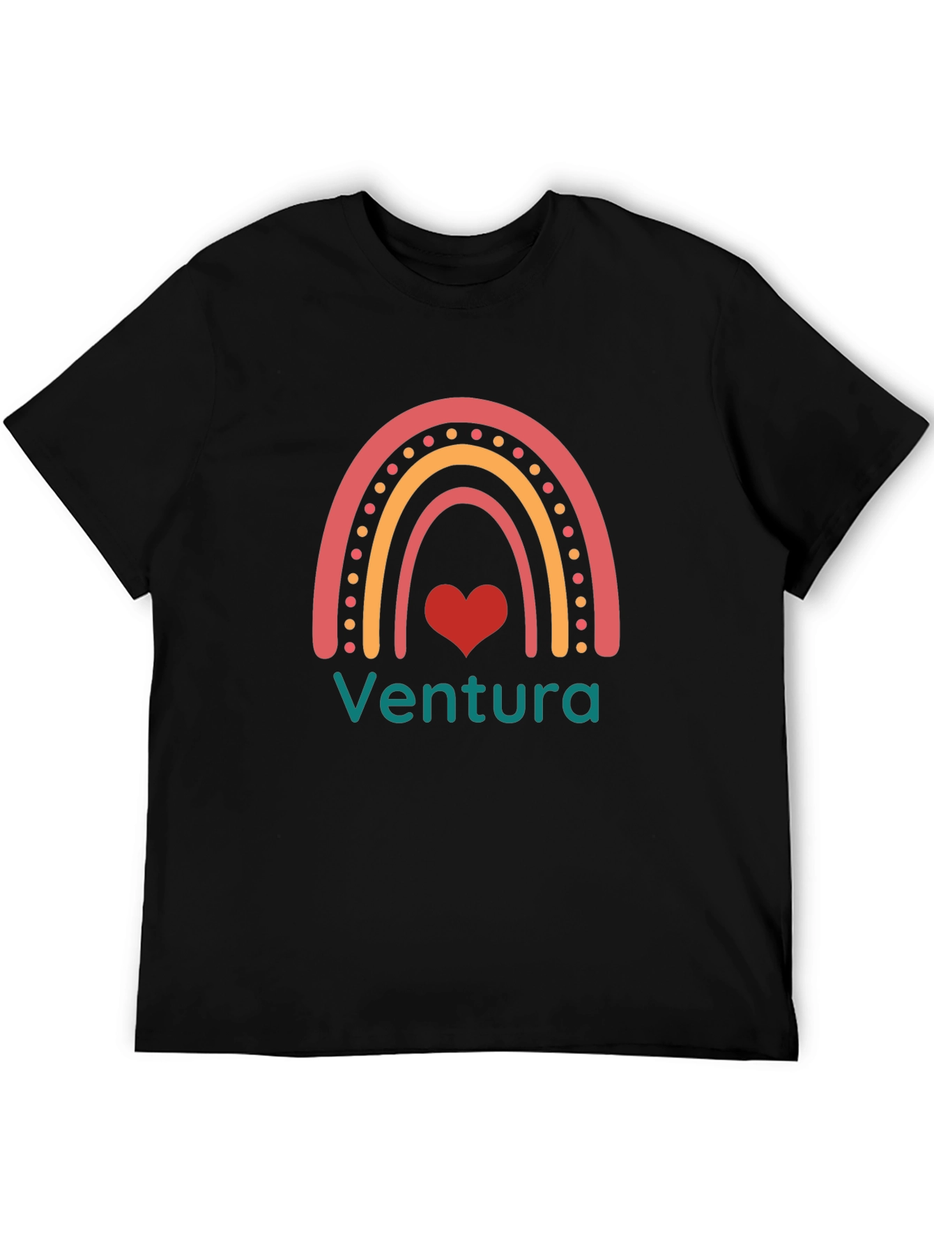 Ventura Rainbow Heart Graphic T-Shirt