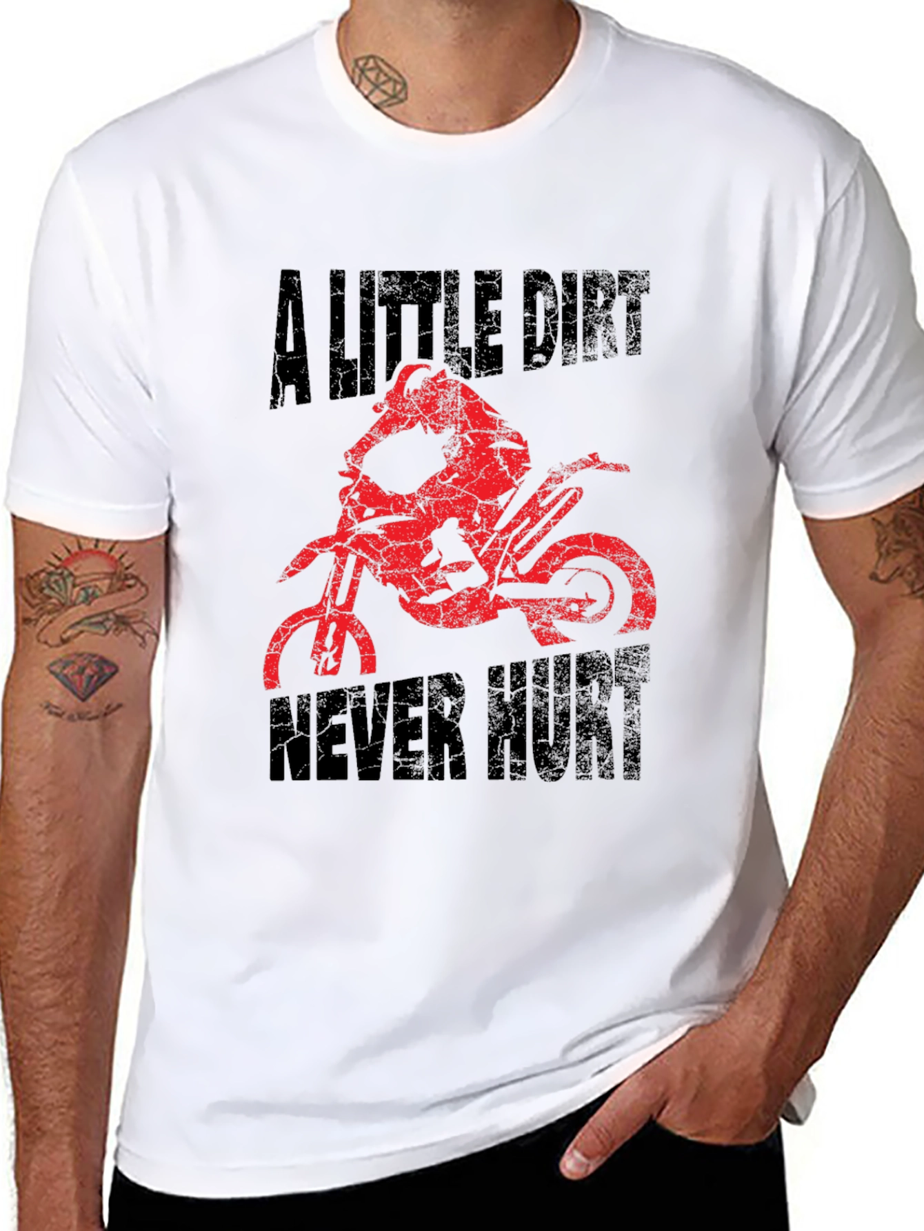 A Little Dirt Never Hurt Black Graphic T-Shirt