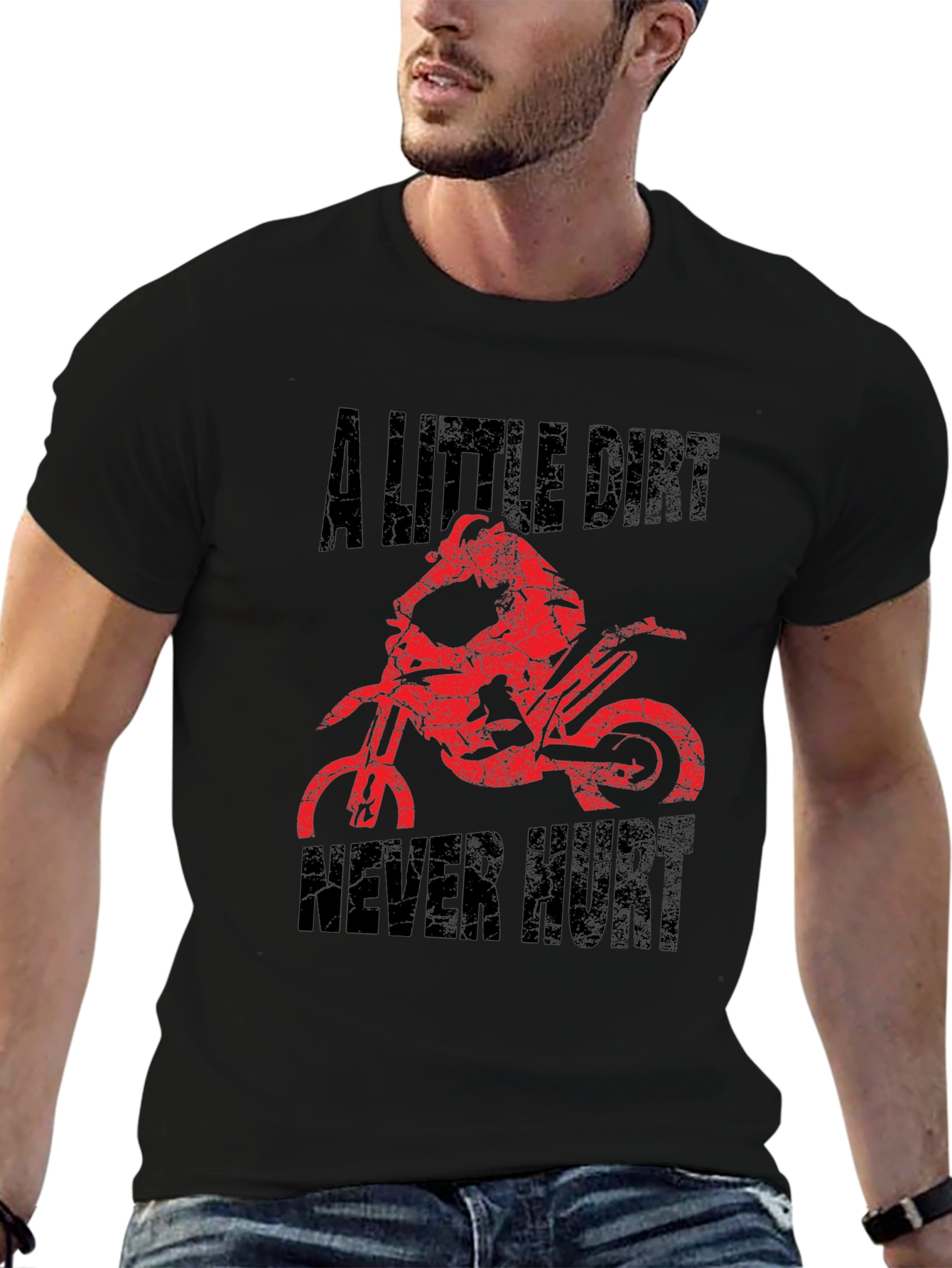 A Little Dirt Never Hurt Black Graphic T-Shirt