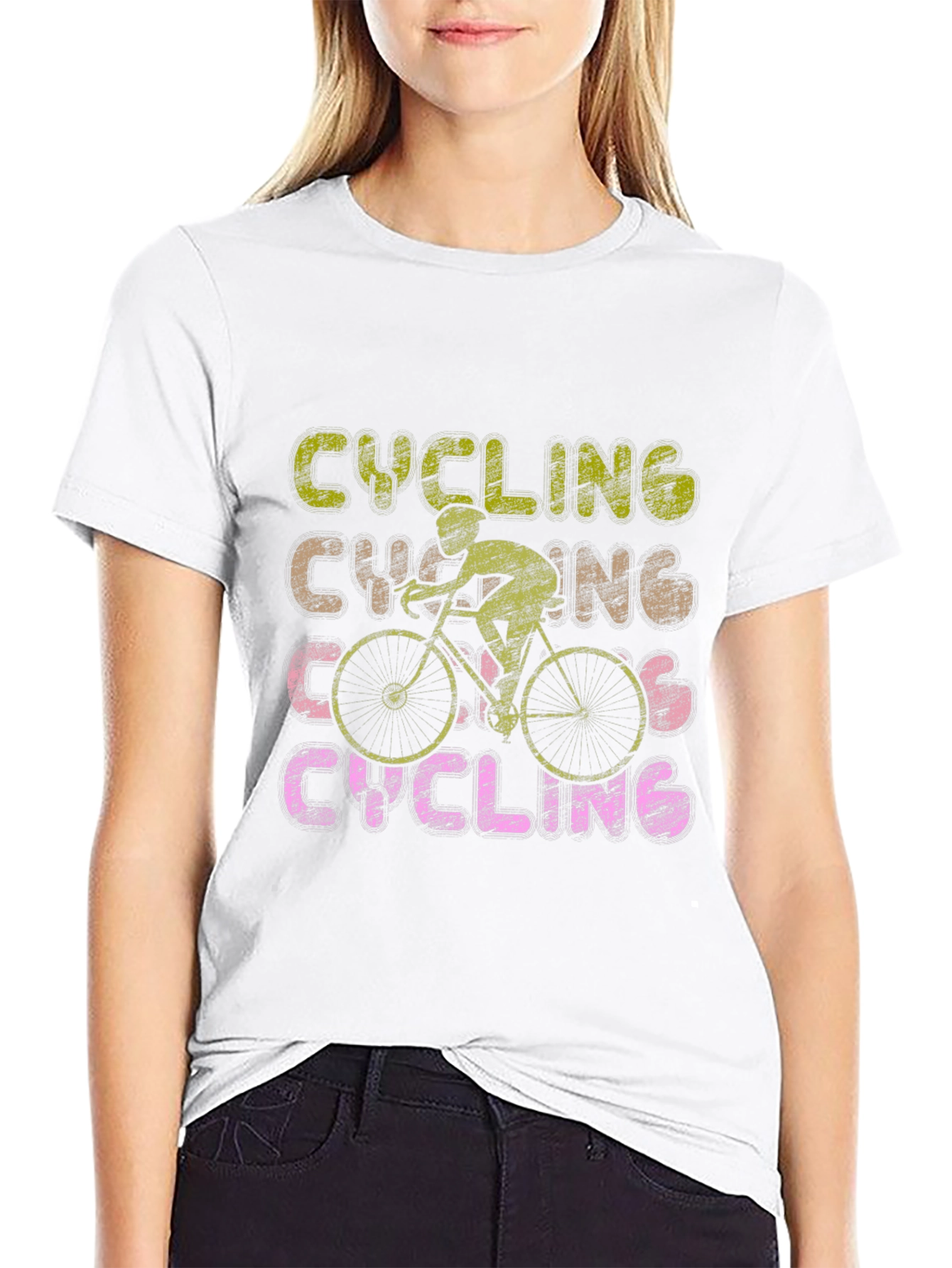 Cycling Graphic Tee - Retro Style