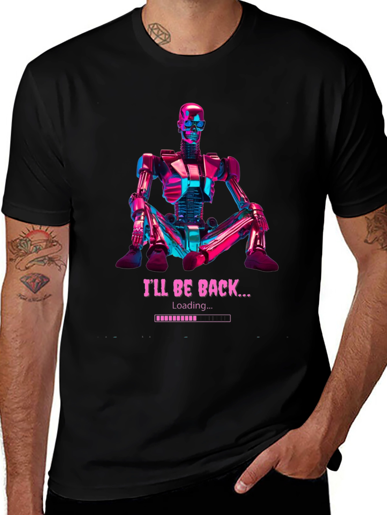 Ill Be Back Loading Robot Graphic T-Shirt