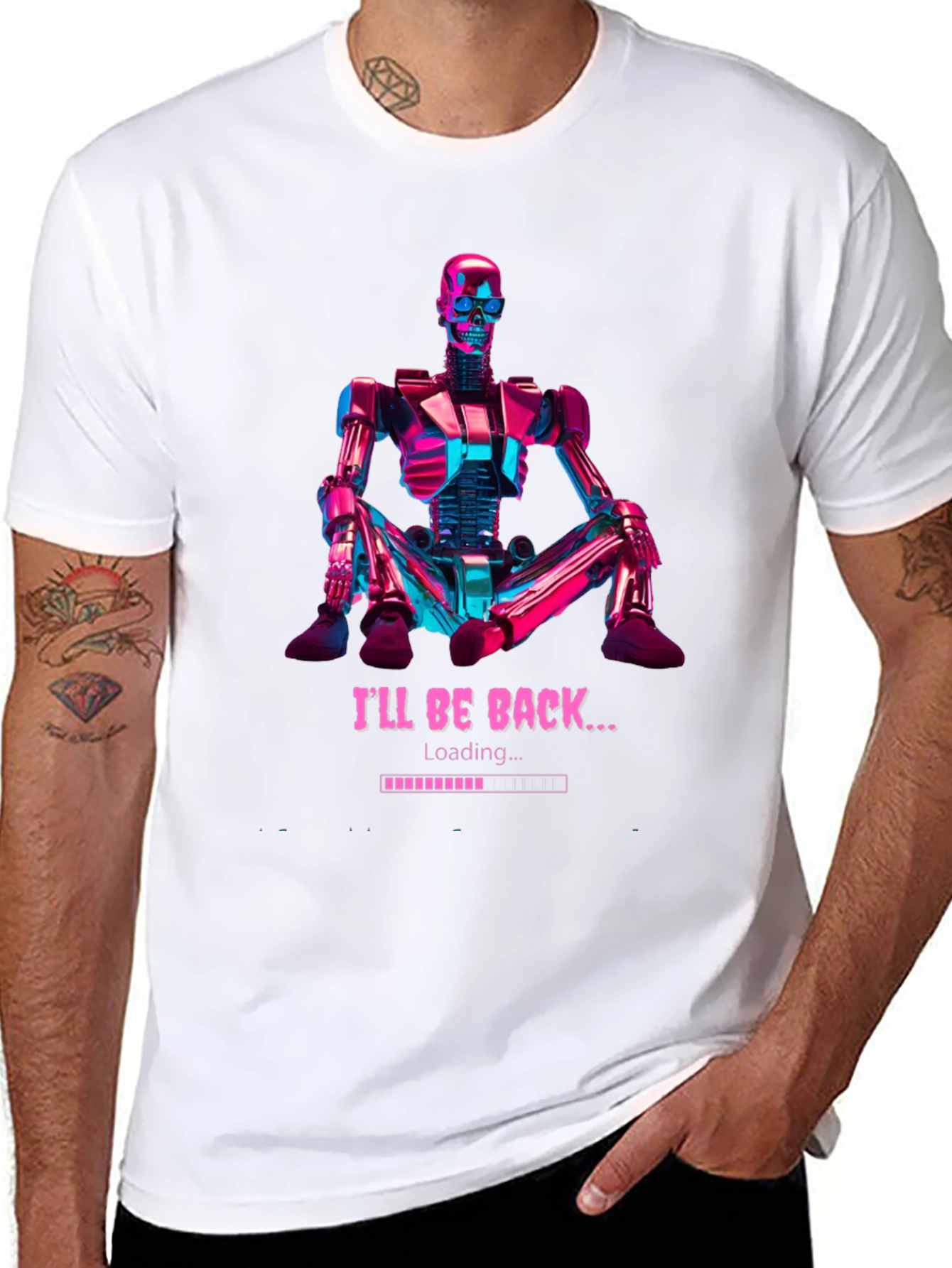 Ill Be Back Loading Robot Graphic T-Shirt