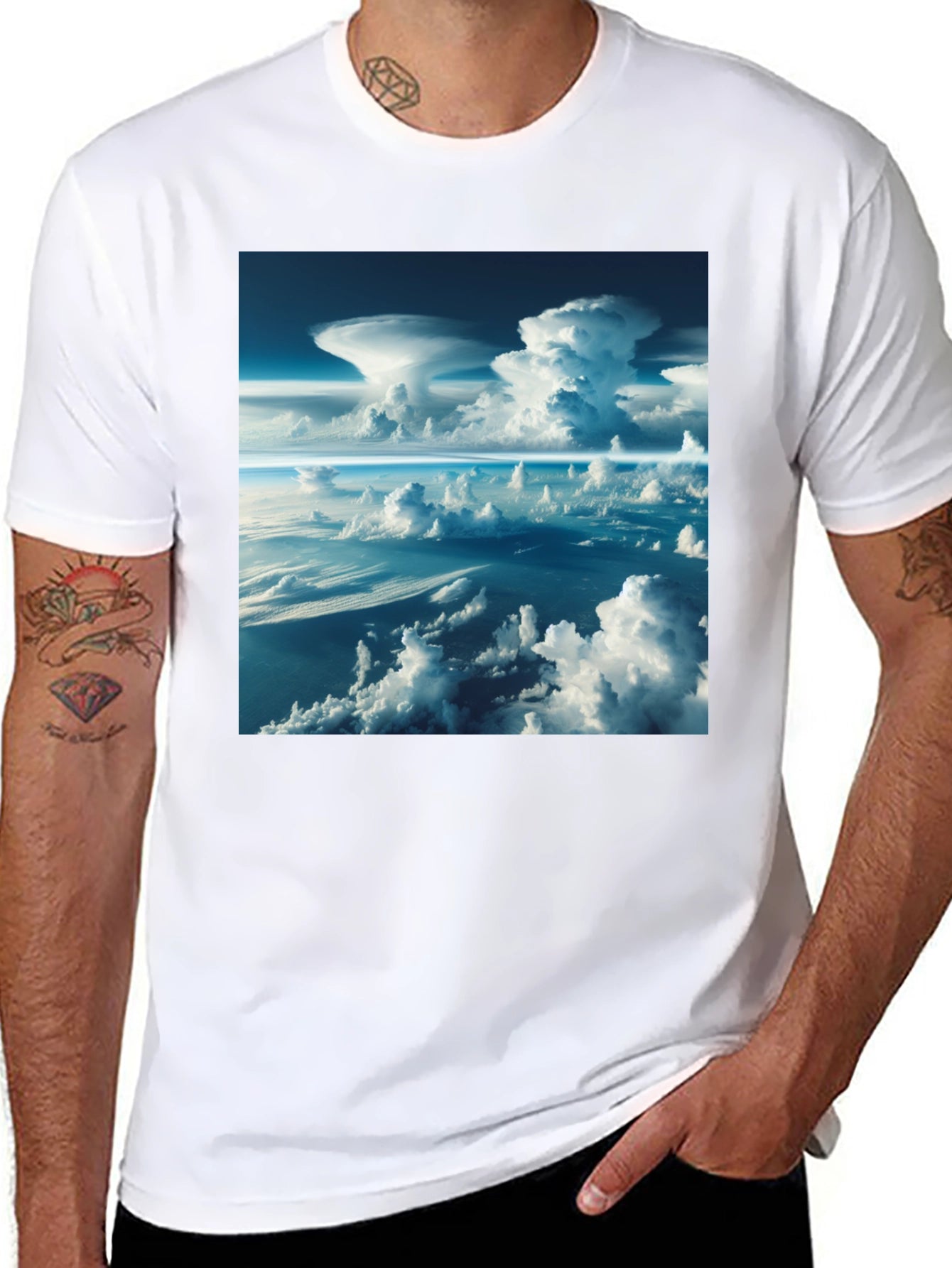 Cloudscape Graphic Tee - Unique Sky Print