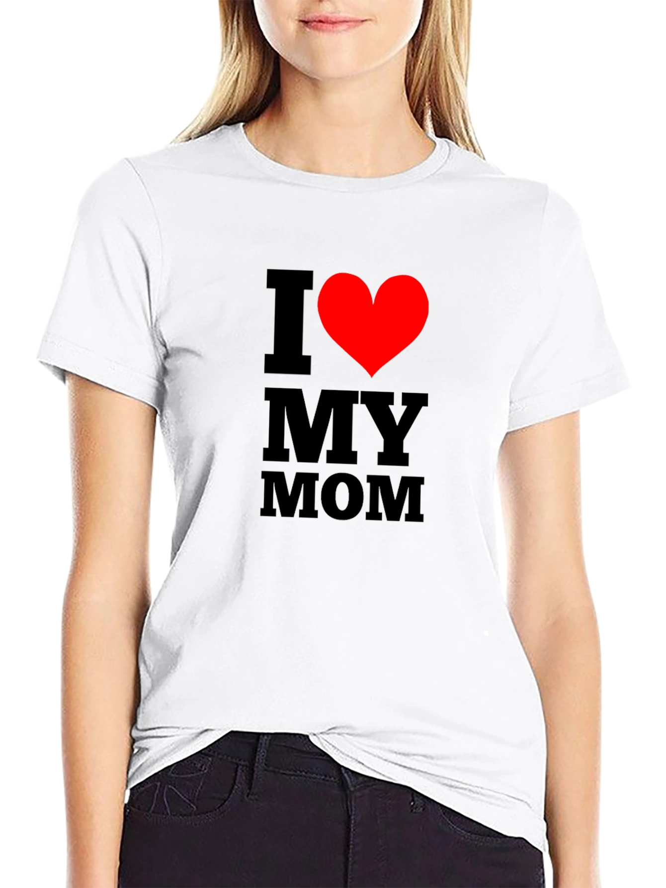 I Love My Mom T-Shirt - Classic Black Tee