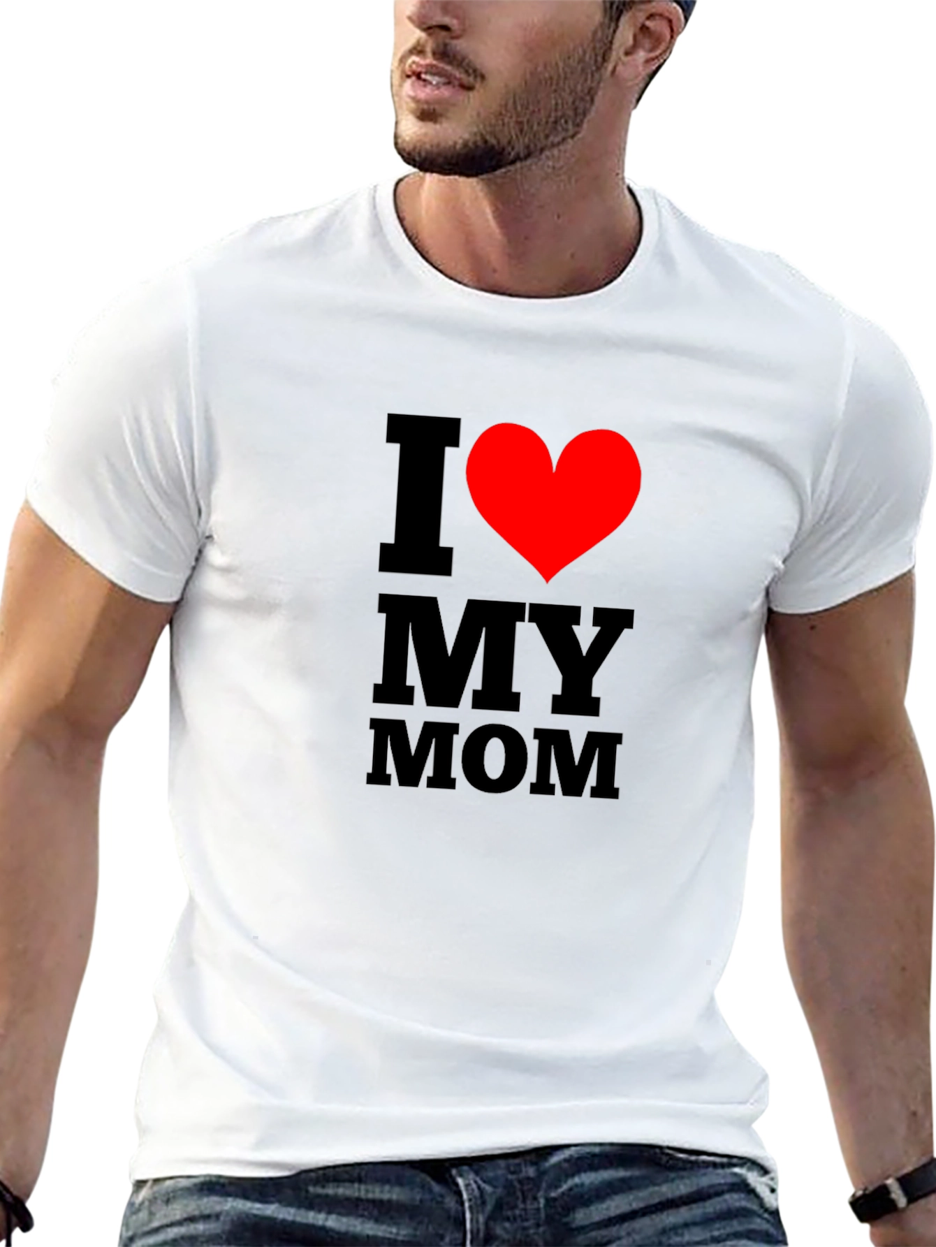 I Love My Mom T-Shirt - Classic Black Tee