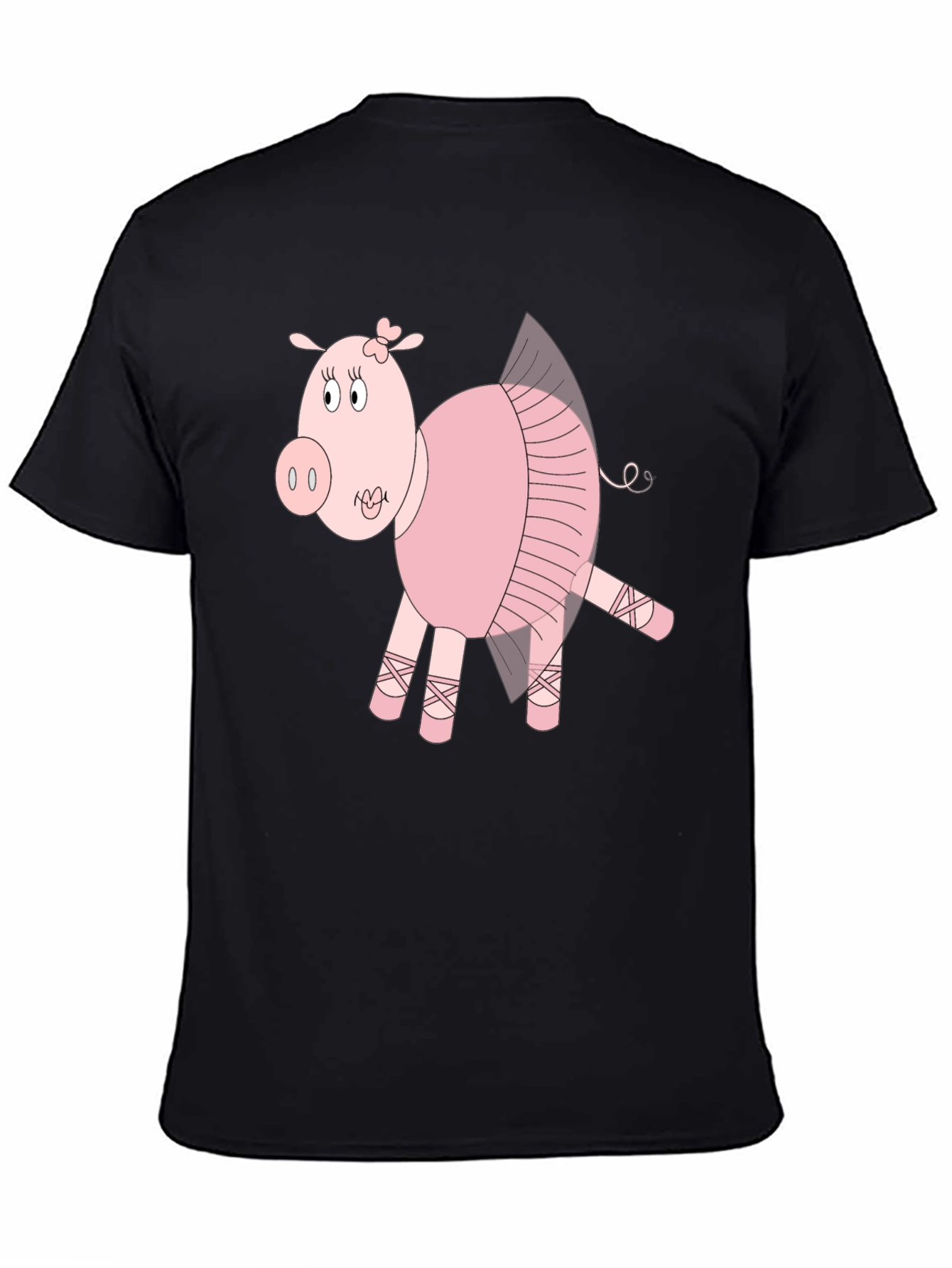 Ballerina Pig Black T-Shirt