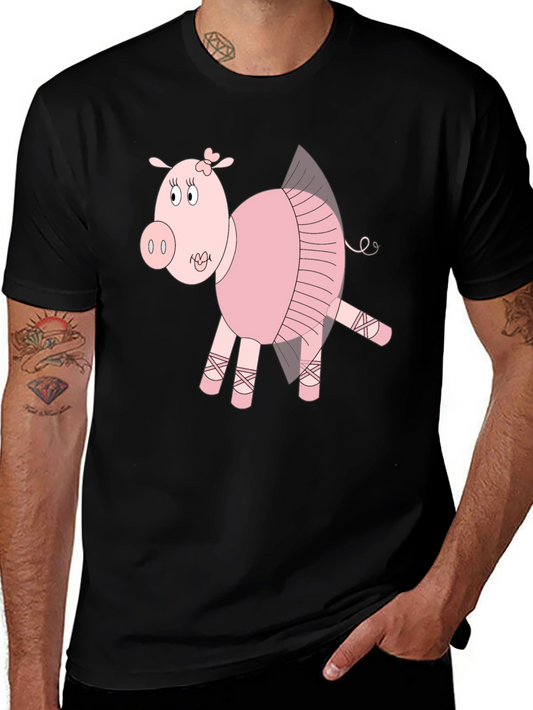 Ballerina Pig Black T-Shirt