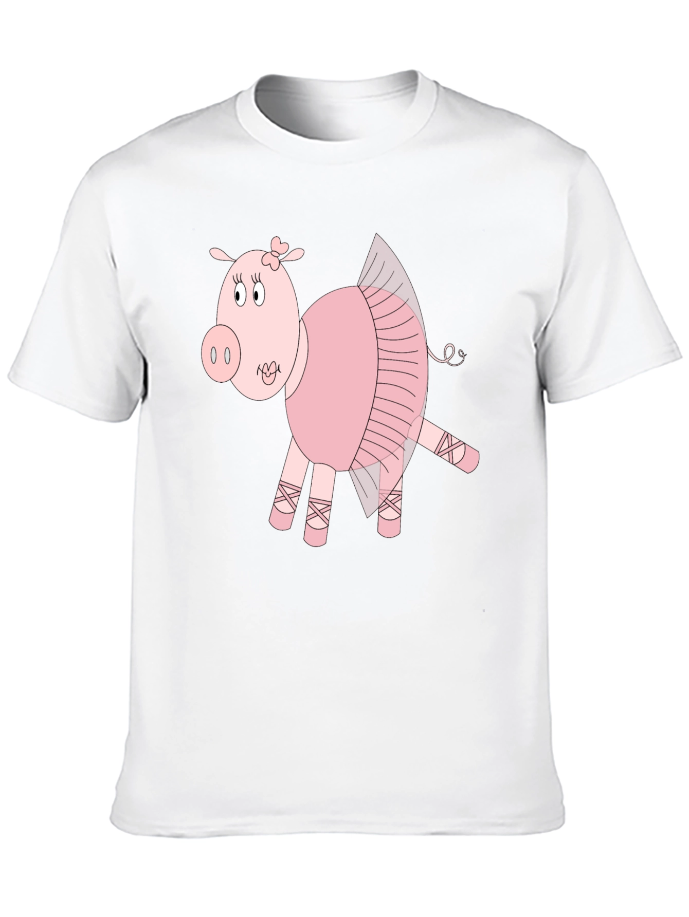 Ballerina Pig Black T-Shirt