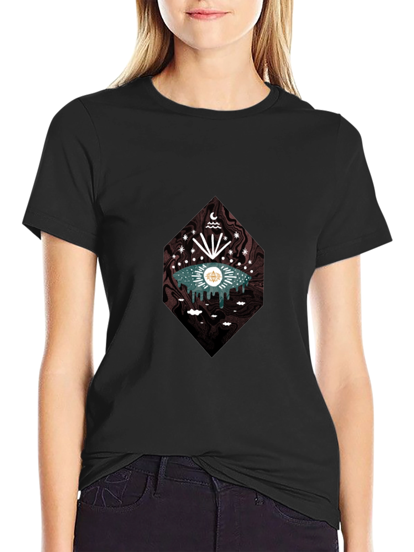 Eye Graphic T-Shirt Black Cotton Tee