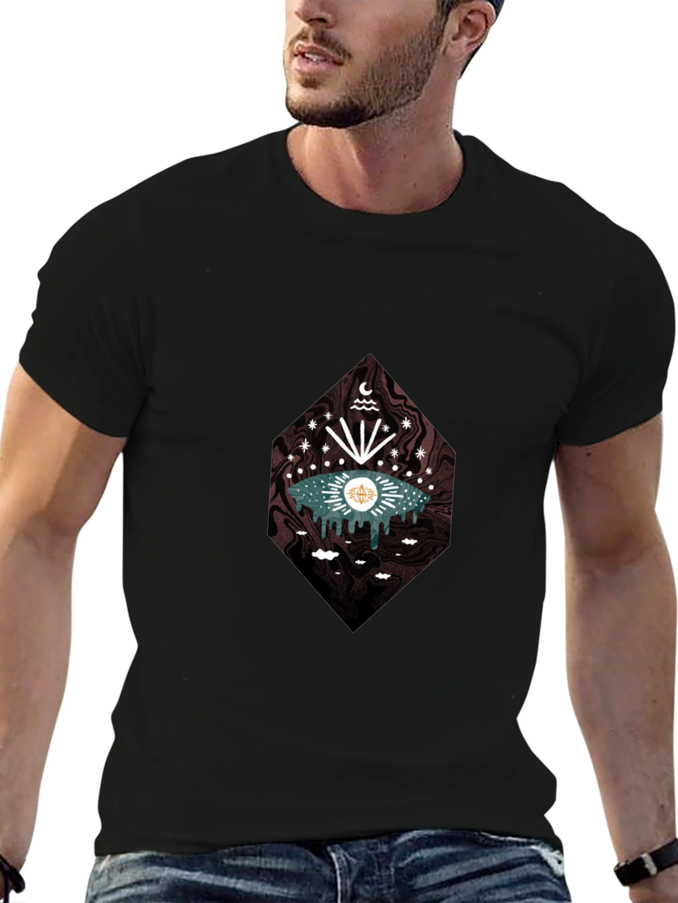 Eye Graphic T-Shirt Black Cotton Tee