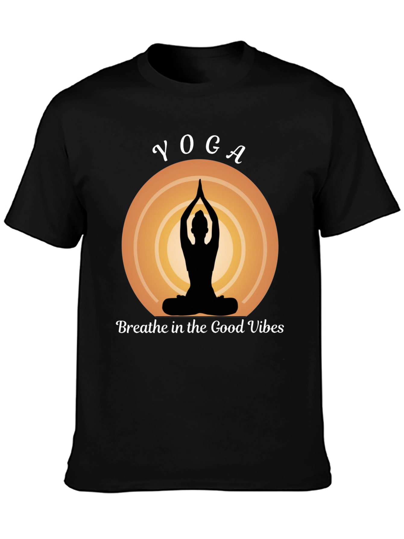 Yoga Vibes Graphic Tee - Breathe Good Vibes