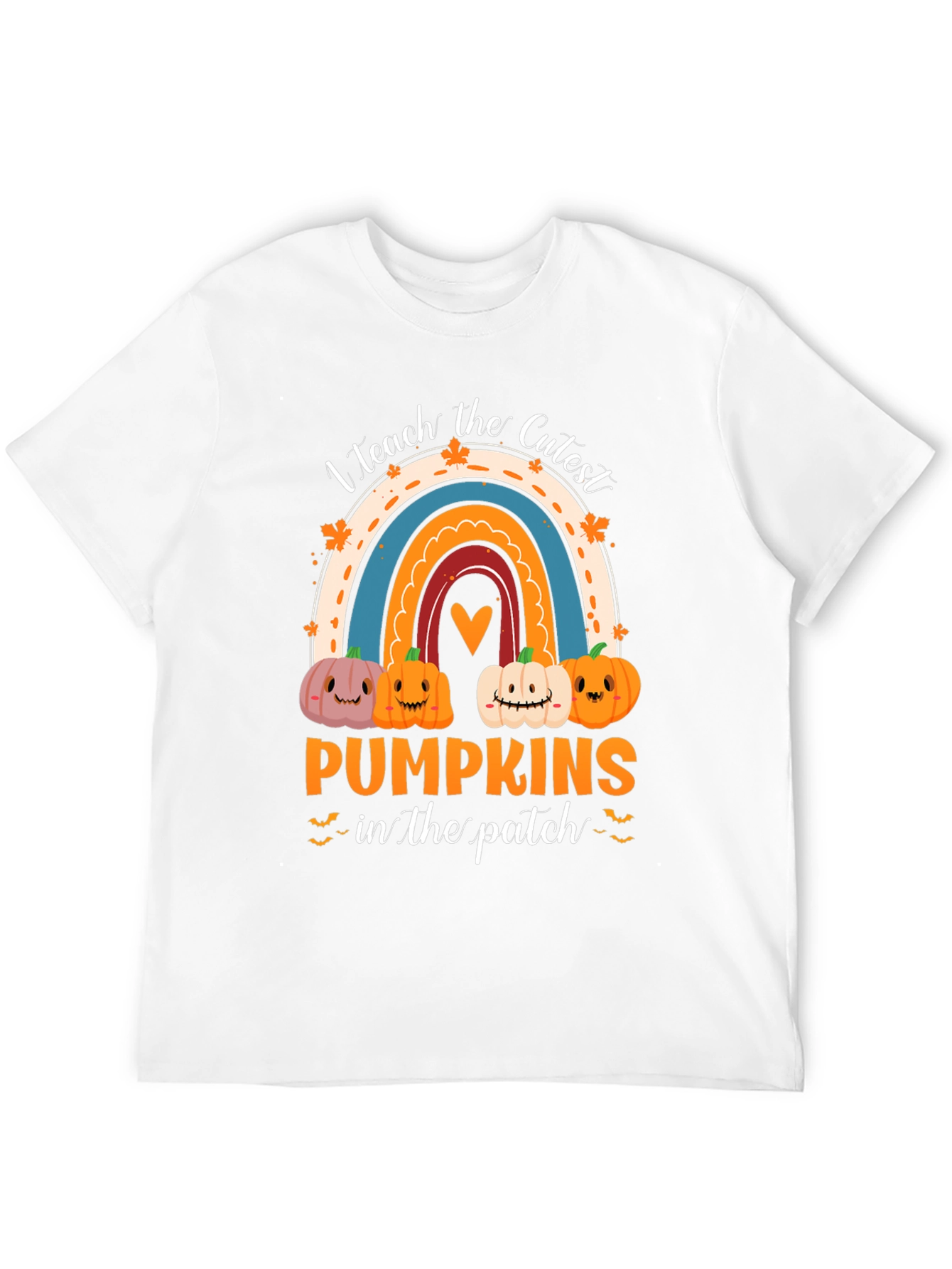 Cute Pumpkins Rainbow Teacher T-Shirt