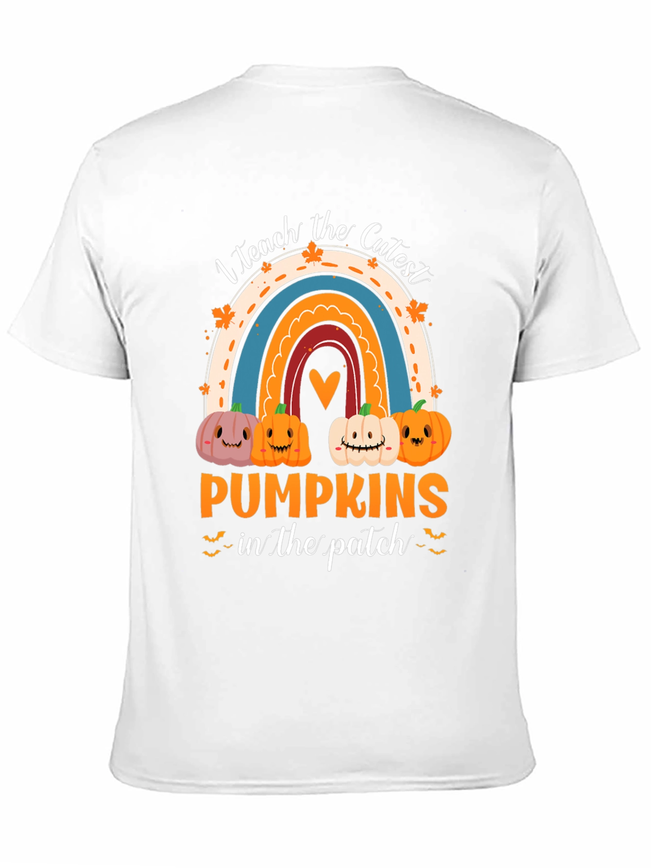Cute Pumpkins Rainbow Teacher T-Shirt