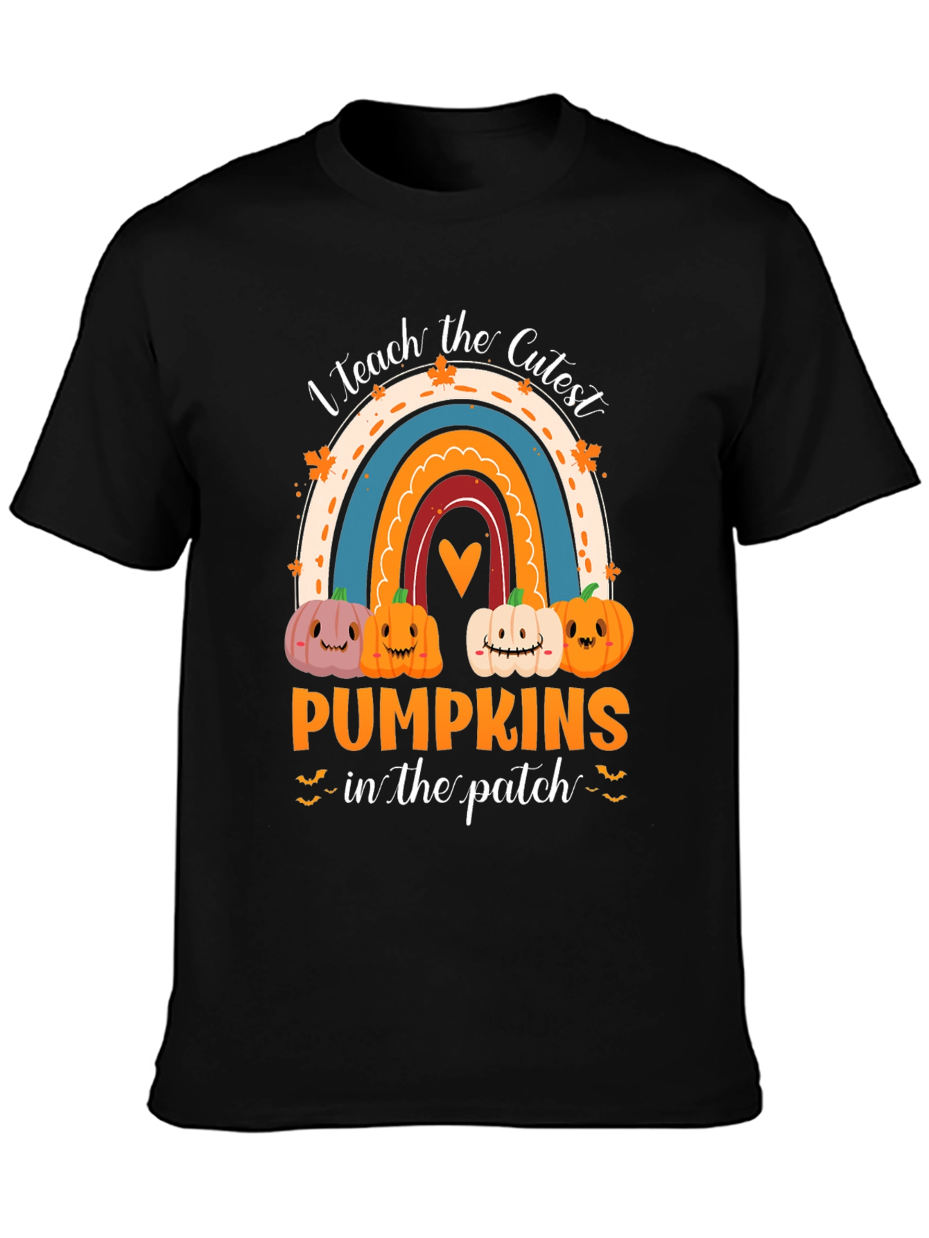 Cute Pumpkins Rainbow Teacher T-Shirt
