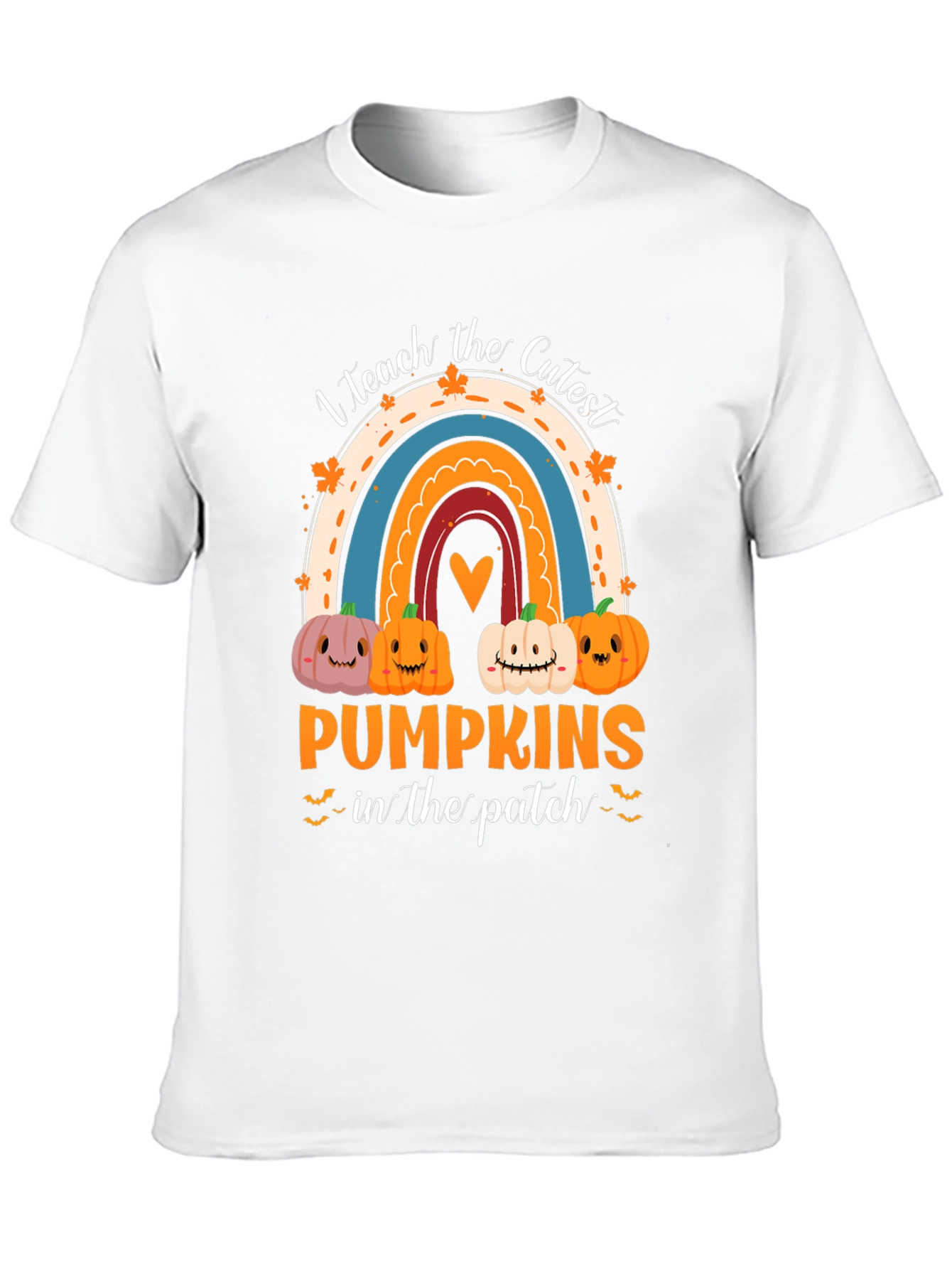Cute Pumpkins Rainbow Teacher T-Shirt