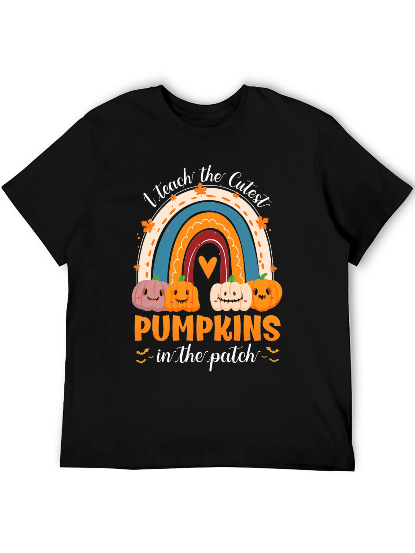 Cute Pumpkins Rainbow Teacher T-Shirt