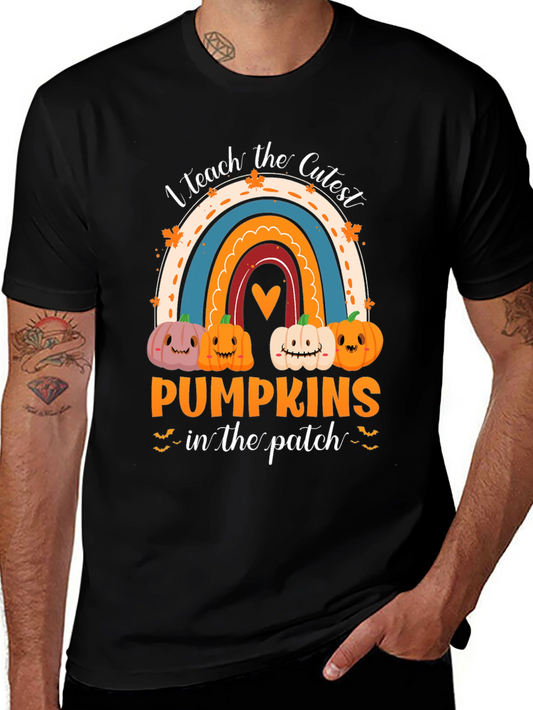 Cute Pumpkins Rainbow Teacher T-Shirt