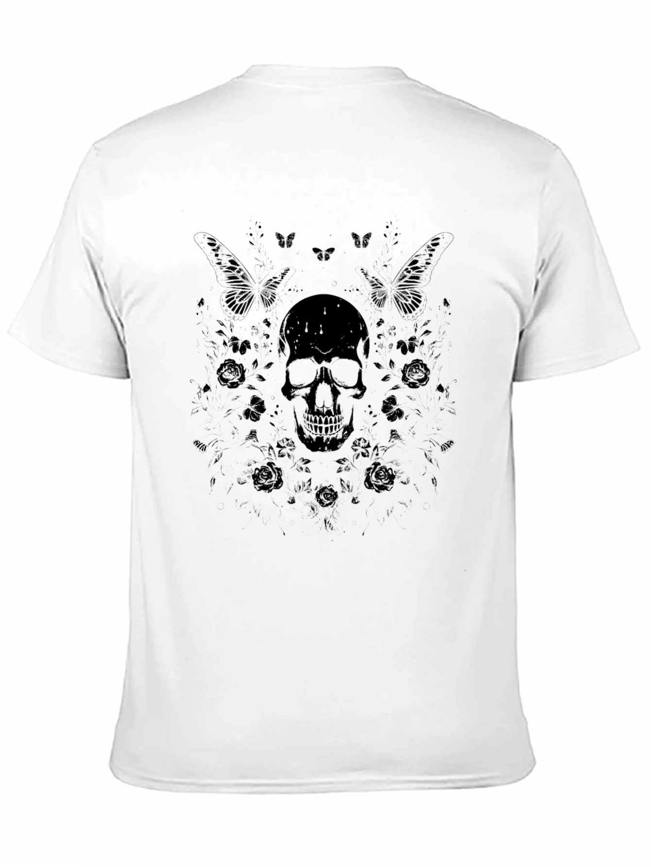 Skull & Butterfly Black T-Shirt - Stylish Graphic Tee